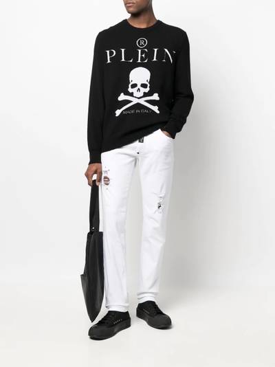 PHILIPP PLEIN embroidered-logo cashmere jumper outlook