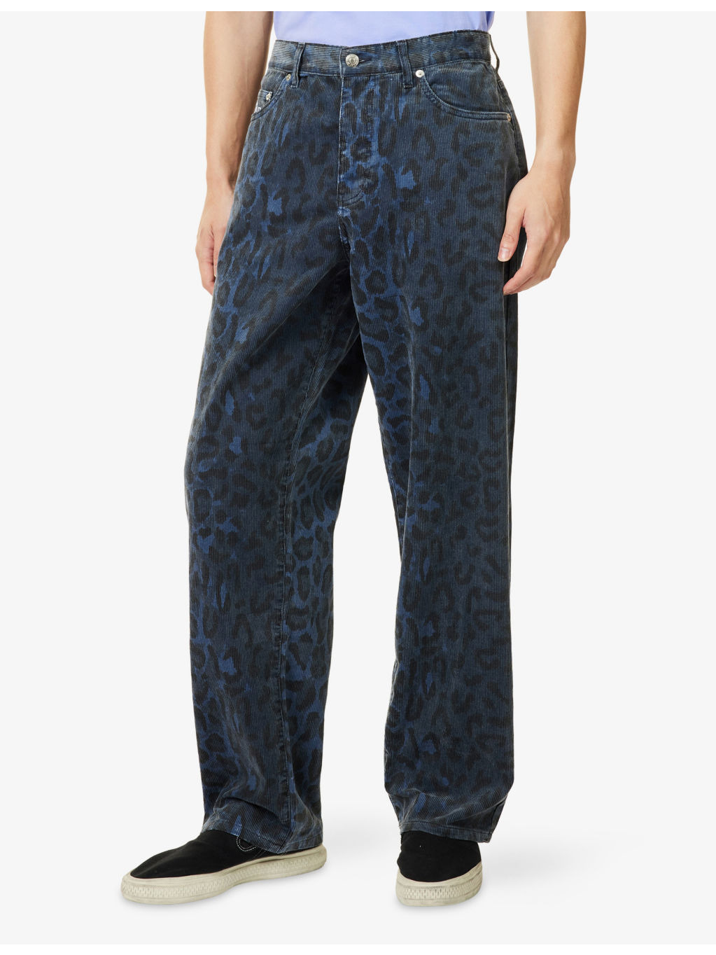 Leopard-Print Straight-Leg Corduroy Trousers - 3