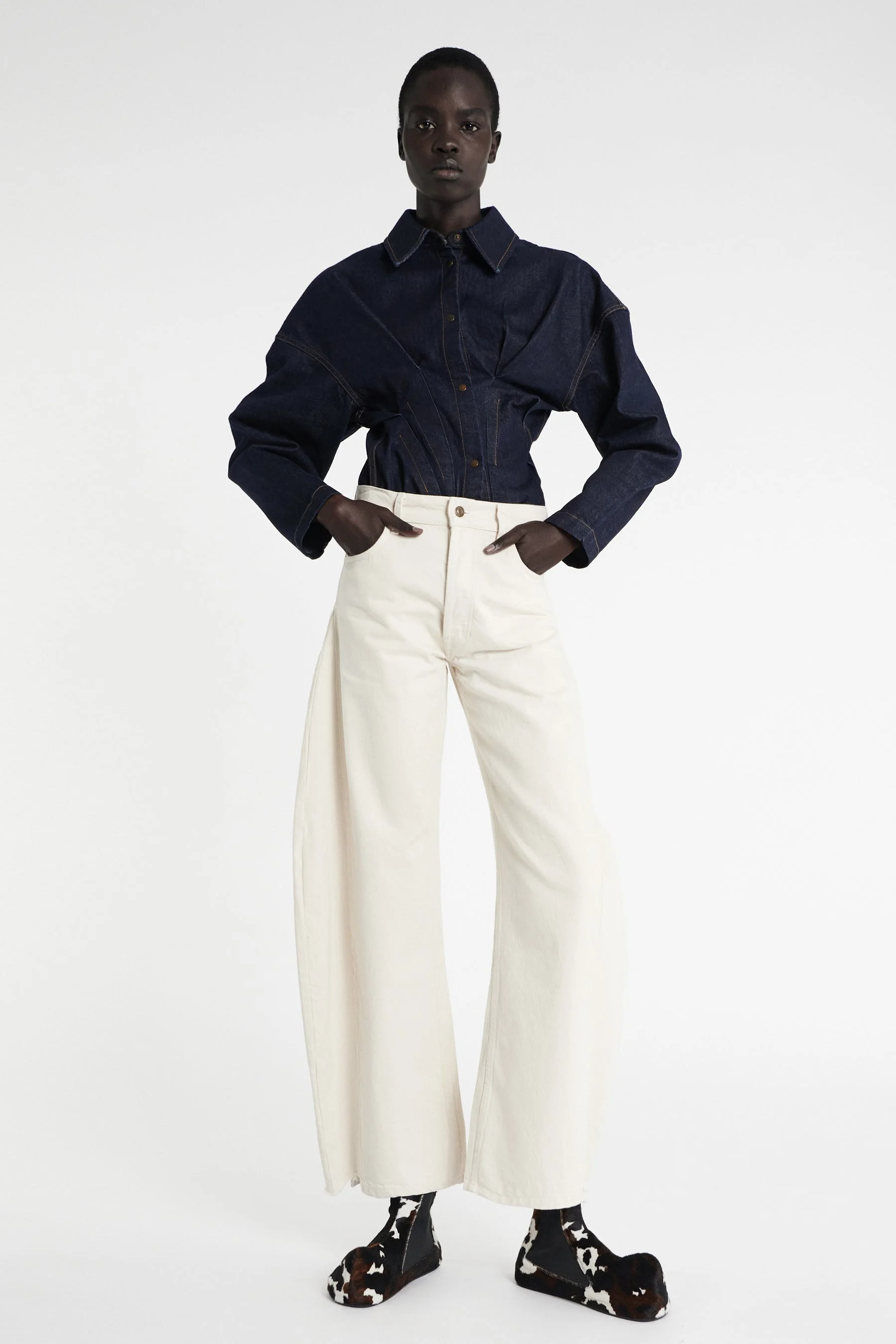 RINSE WASH DENIM SHIRT INDIGO - 1