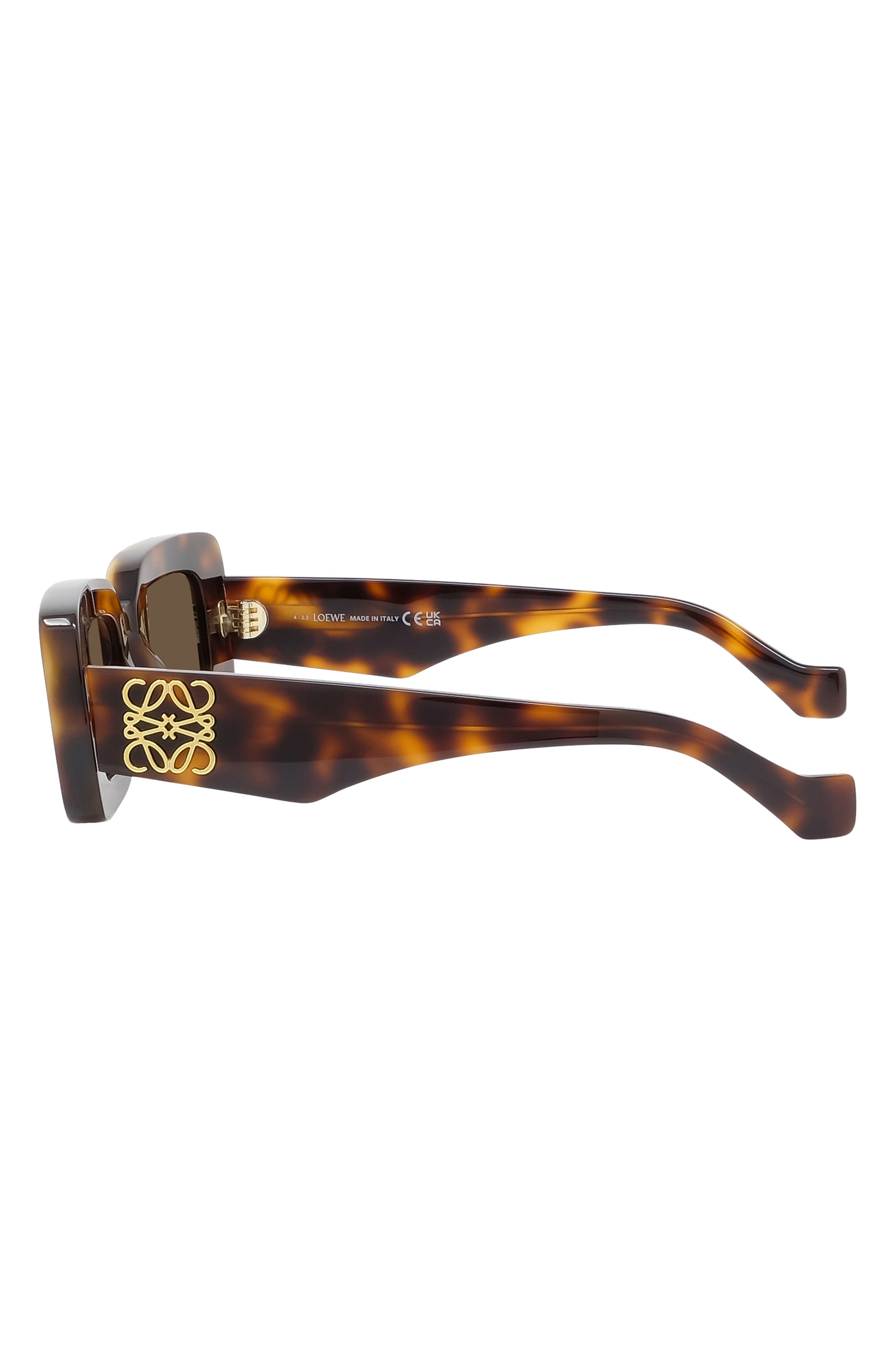 Loewe Chunky Anagram 46mm Rectangular Sunglasses in Dark Havana /Brown at Nordstrom - 3