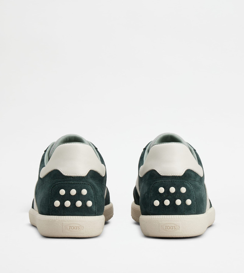 Tod's TOD'S TABS SNEAKERS IN SUEDE - GREEN, WHITE, LIGHT BLUE outlook