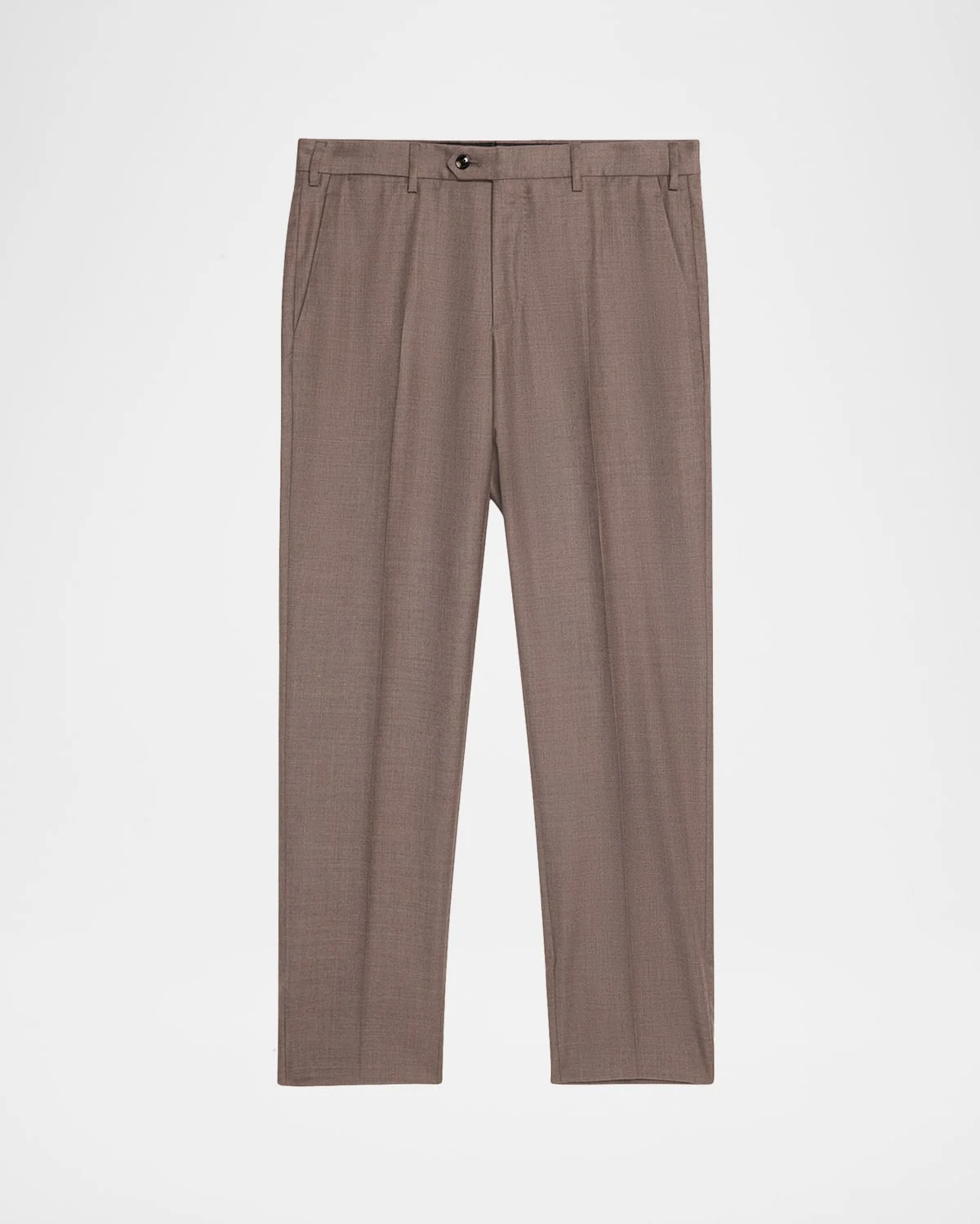 Men's Sharkskin Wool Flat-Front Trousers - 1