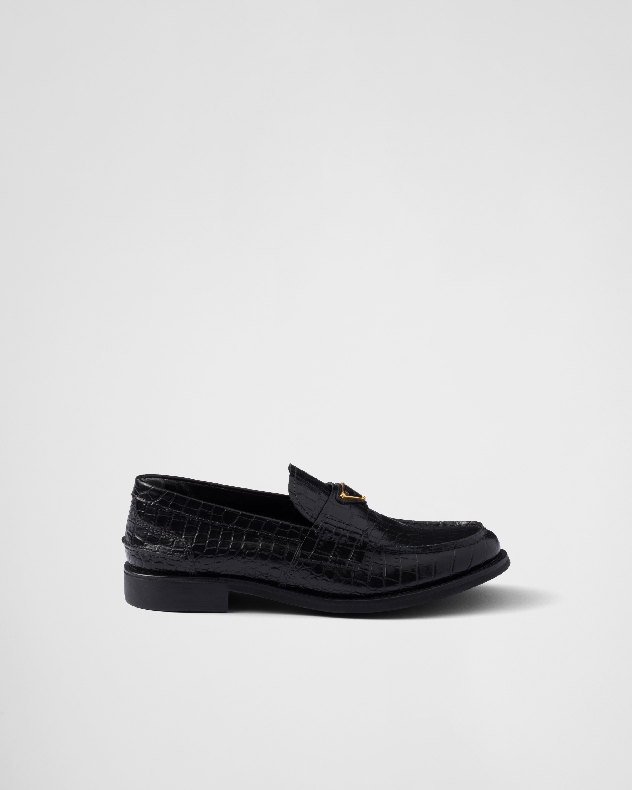 Croco-print leather loafers - 2