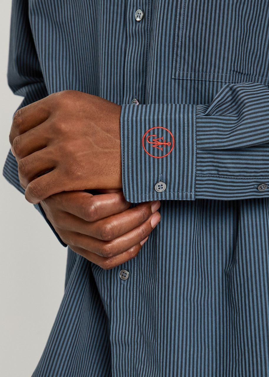 JW Anderson Patchwork Striped Cotton-poplin Shirt - 5