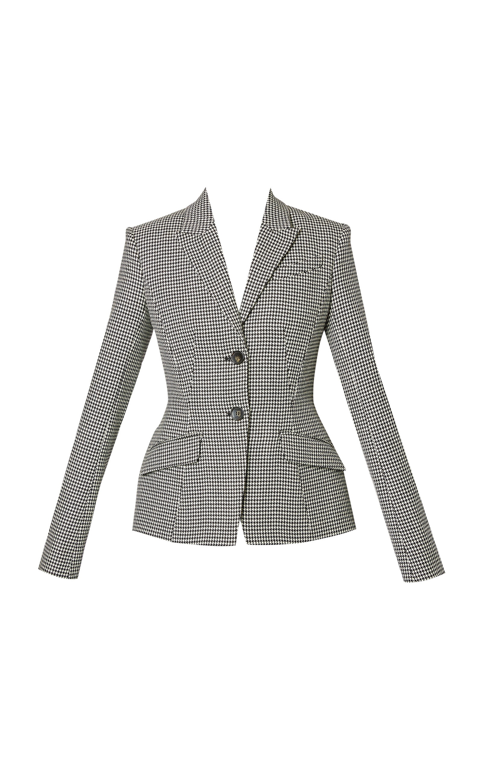 Wool Houndstooth Blazer black/white - 1