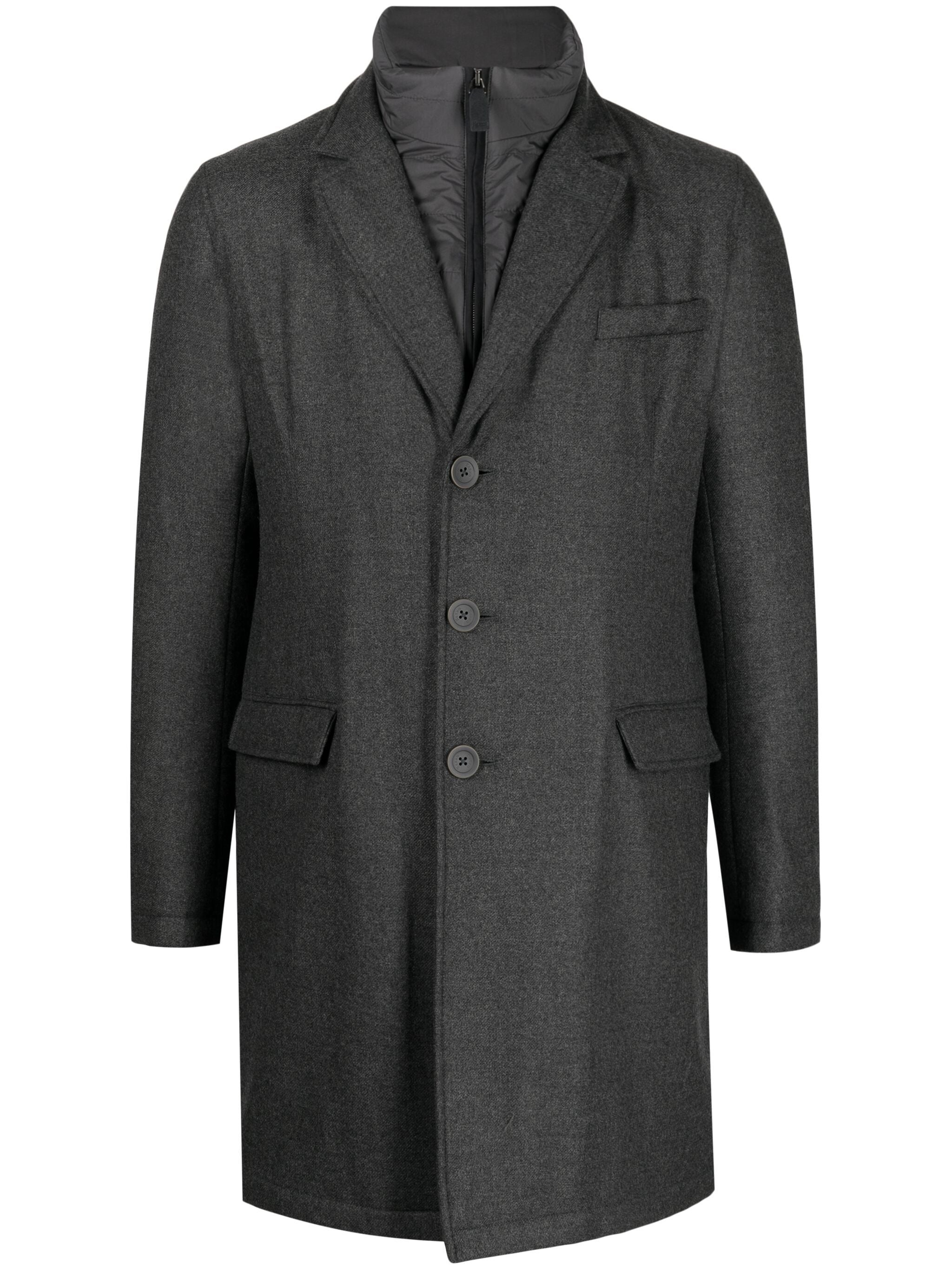 Hybrid High-Neck Single-Breasted Coat - 1