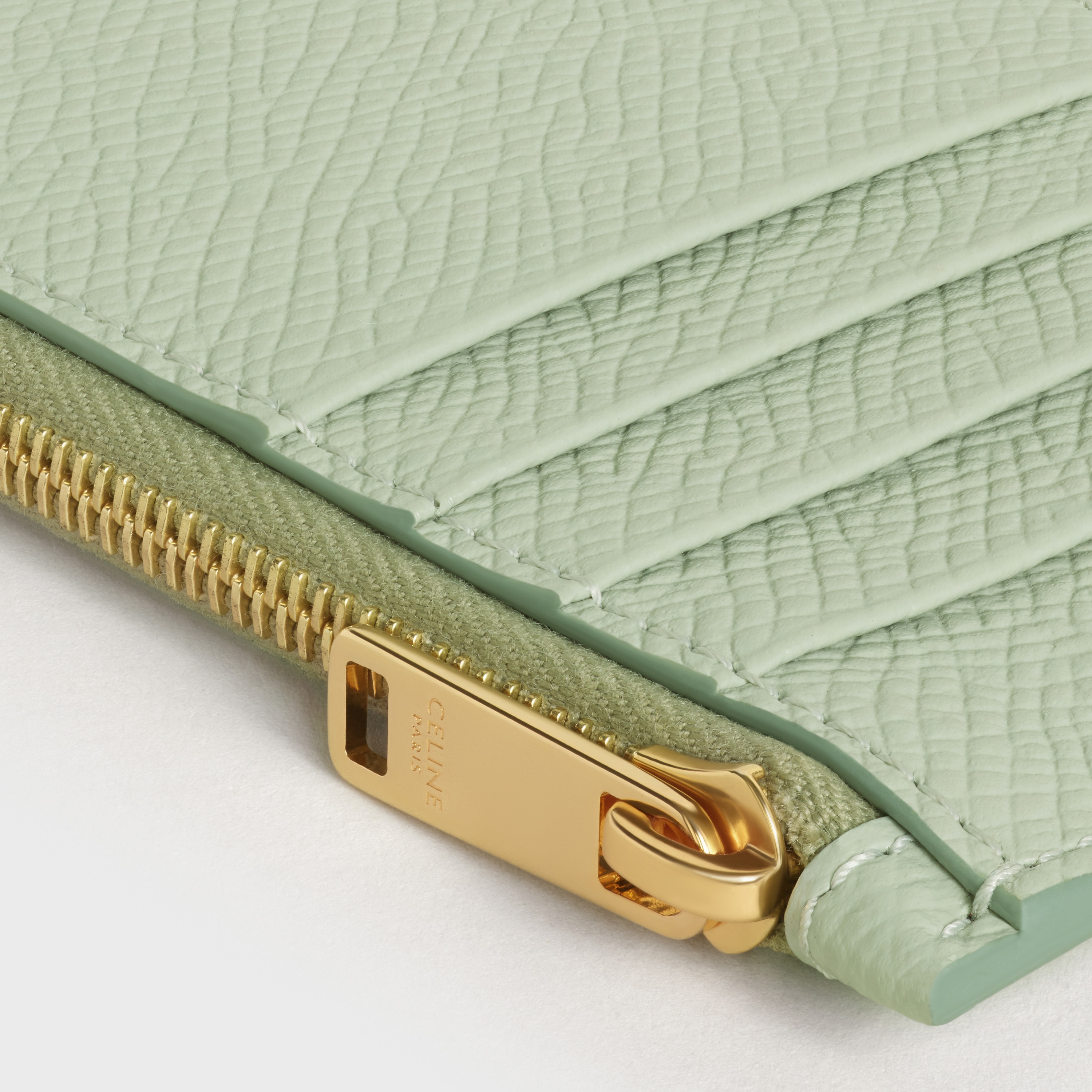 ZIPPED COMPACT CARD HOLDER IN GRAINED CALFSKIN - 4