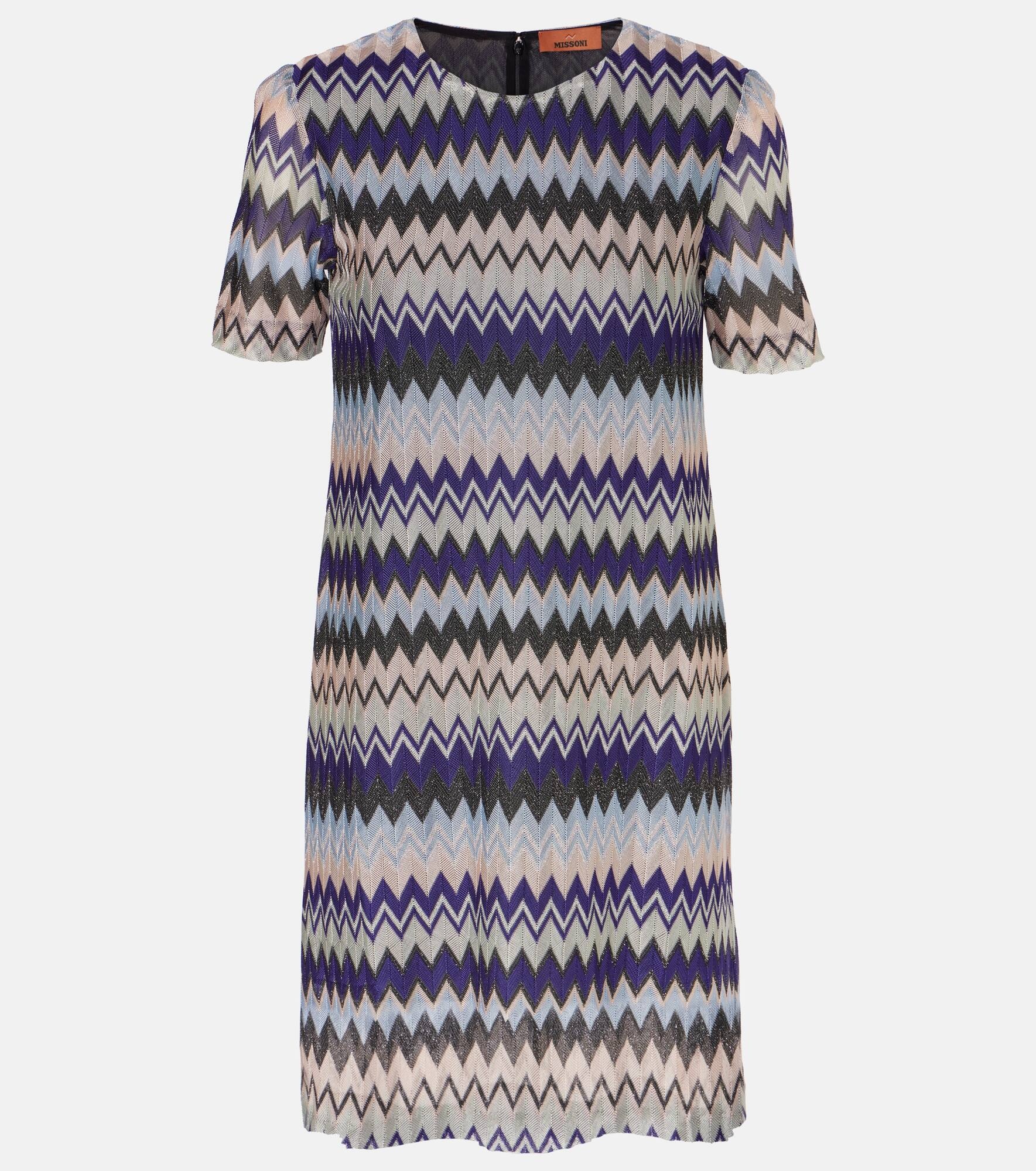 Zigzag lamé minidress - 1