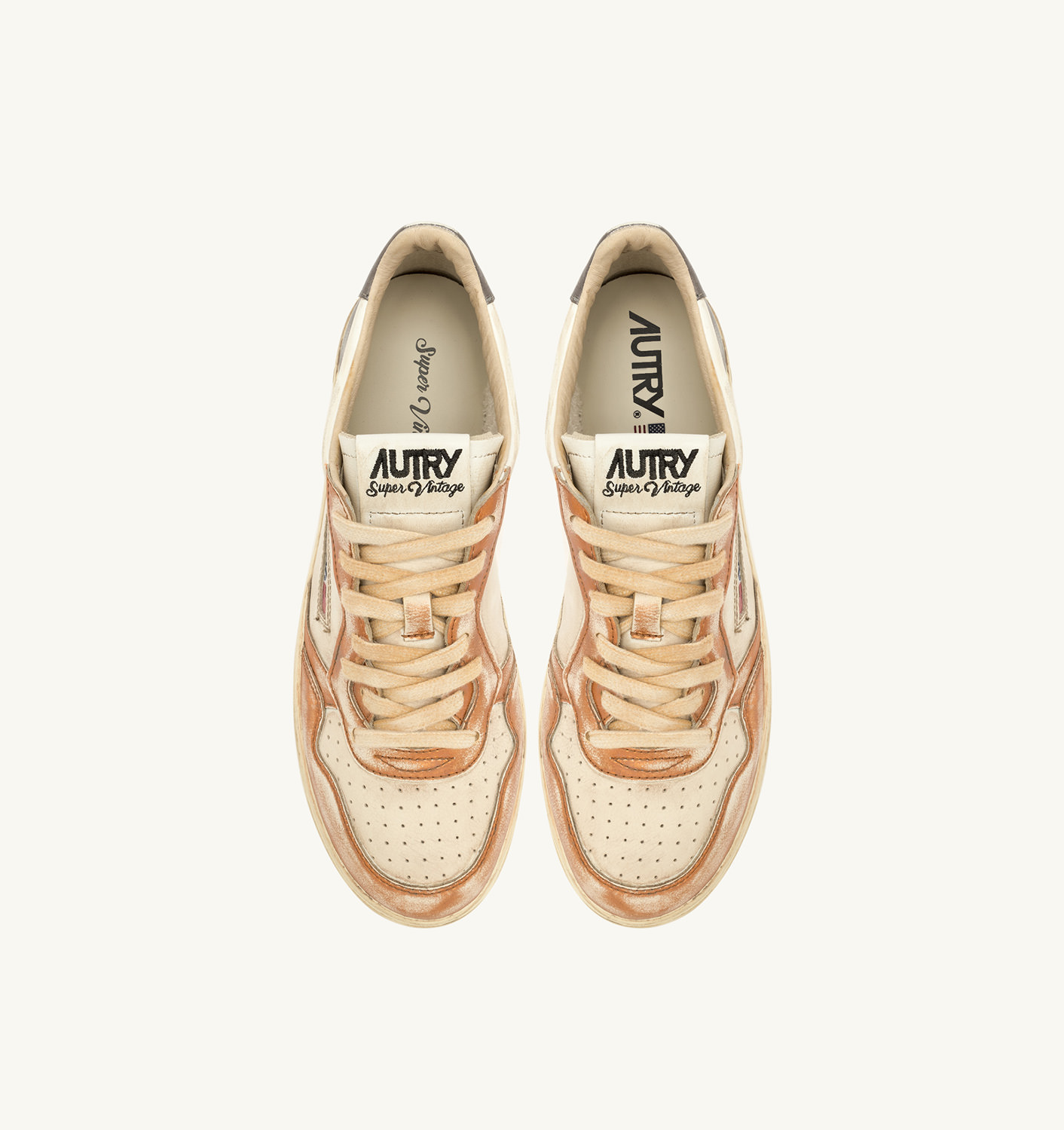 MEDALIST LOW SUPER VINTAGE SNEAKERS IN ORANGE AND GUN-METAL BRUSHED LEATHER - 5