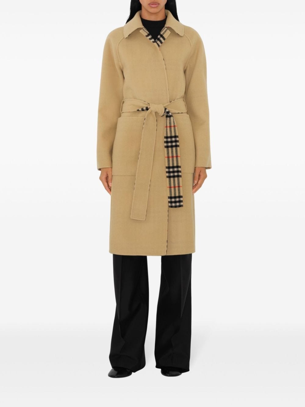 Check wool reversible coat - 2