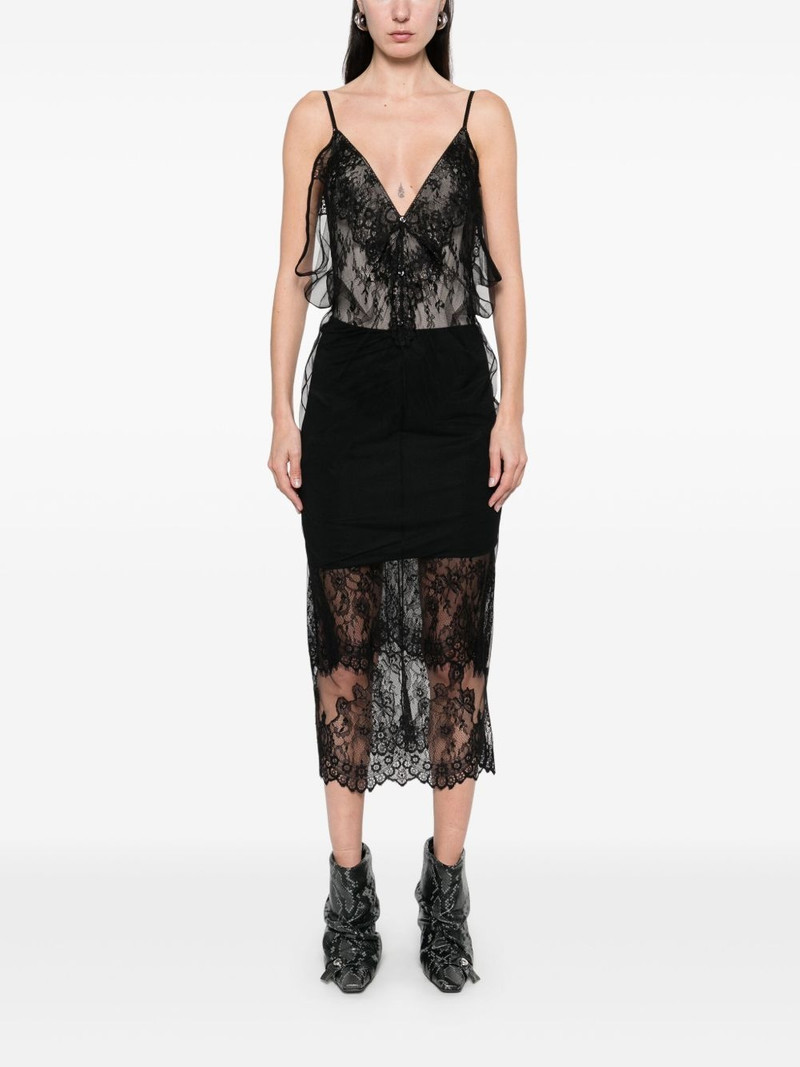 THE ATTICO tulle-overlay midi dress outlook