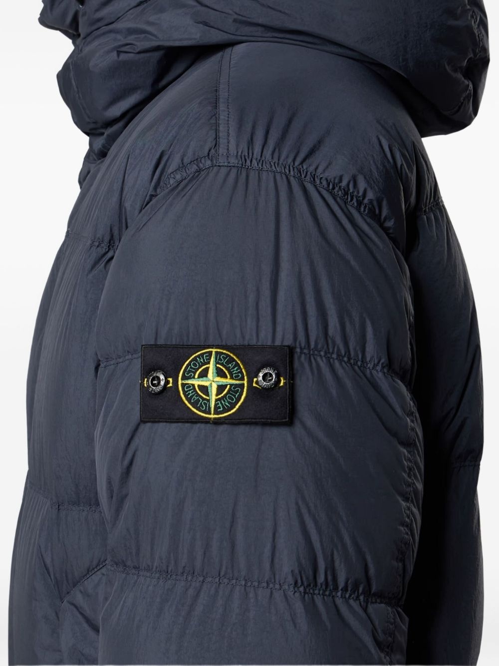QUILTED HOODED JACKET NAVY BLUE - 5