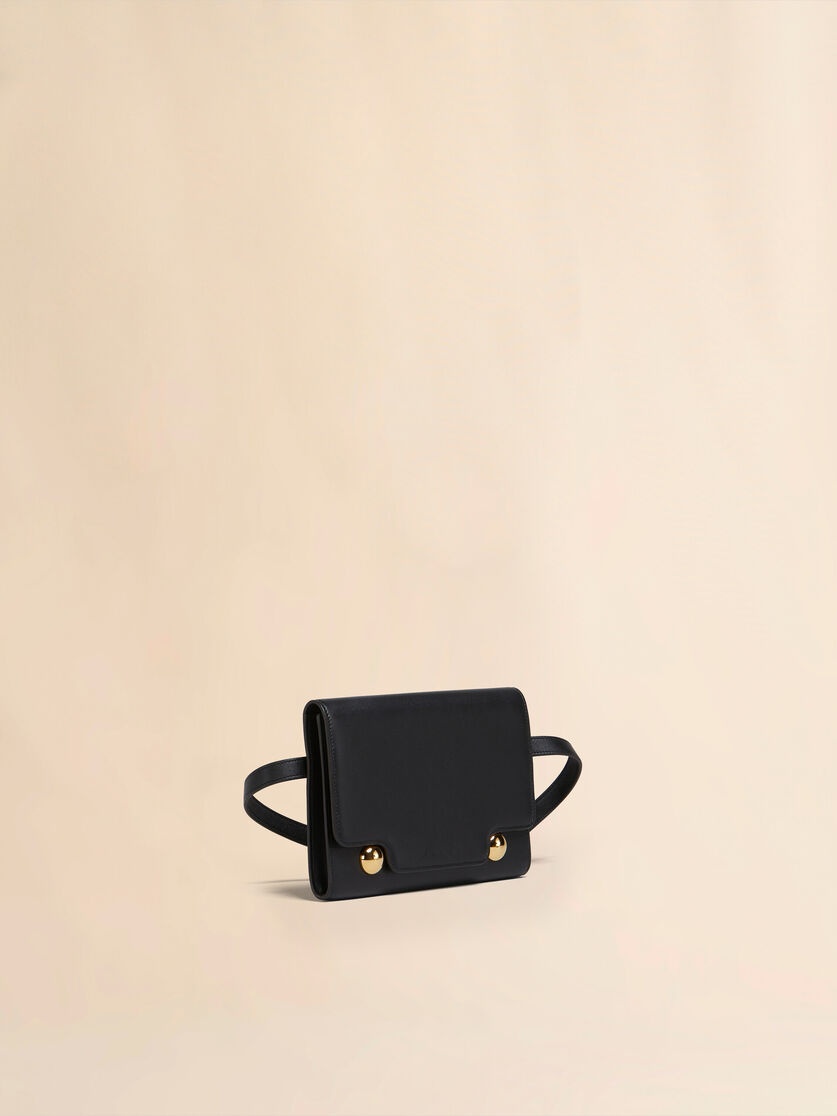 BLACK LEATHER TRUNKAROO BUM BAG - 5