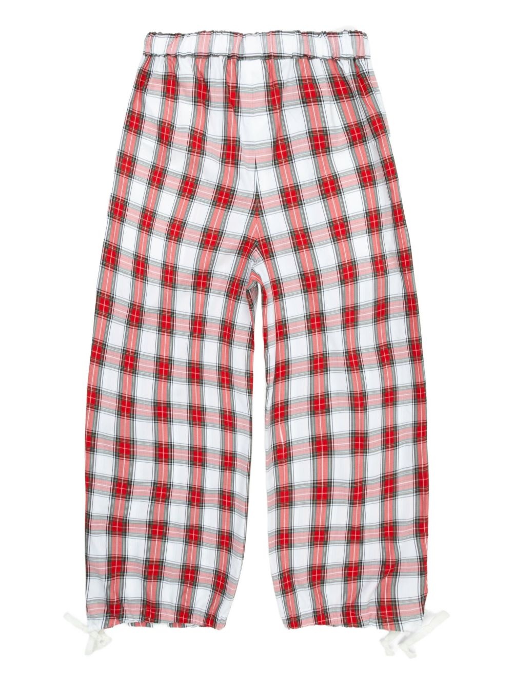 checked drawstring trousers - 2
