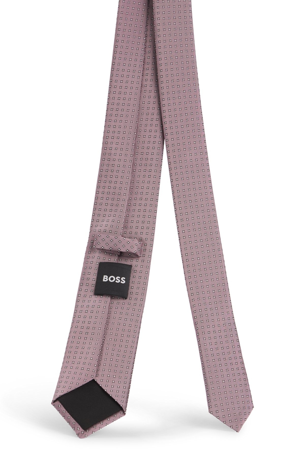 SILK-BLEND TIE WITH JACQUARD-WOVEN PATTERN - 5