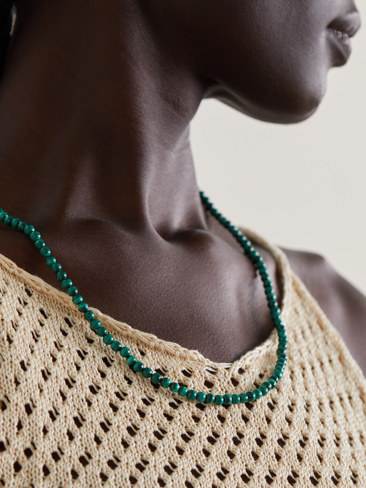 14-karat gold malachite necklace Gold - 2