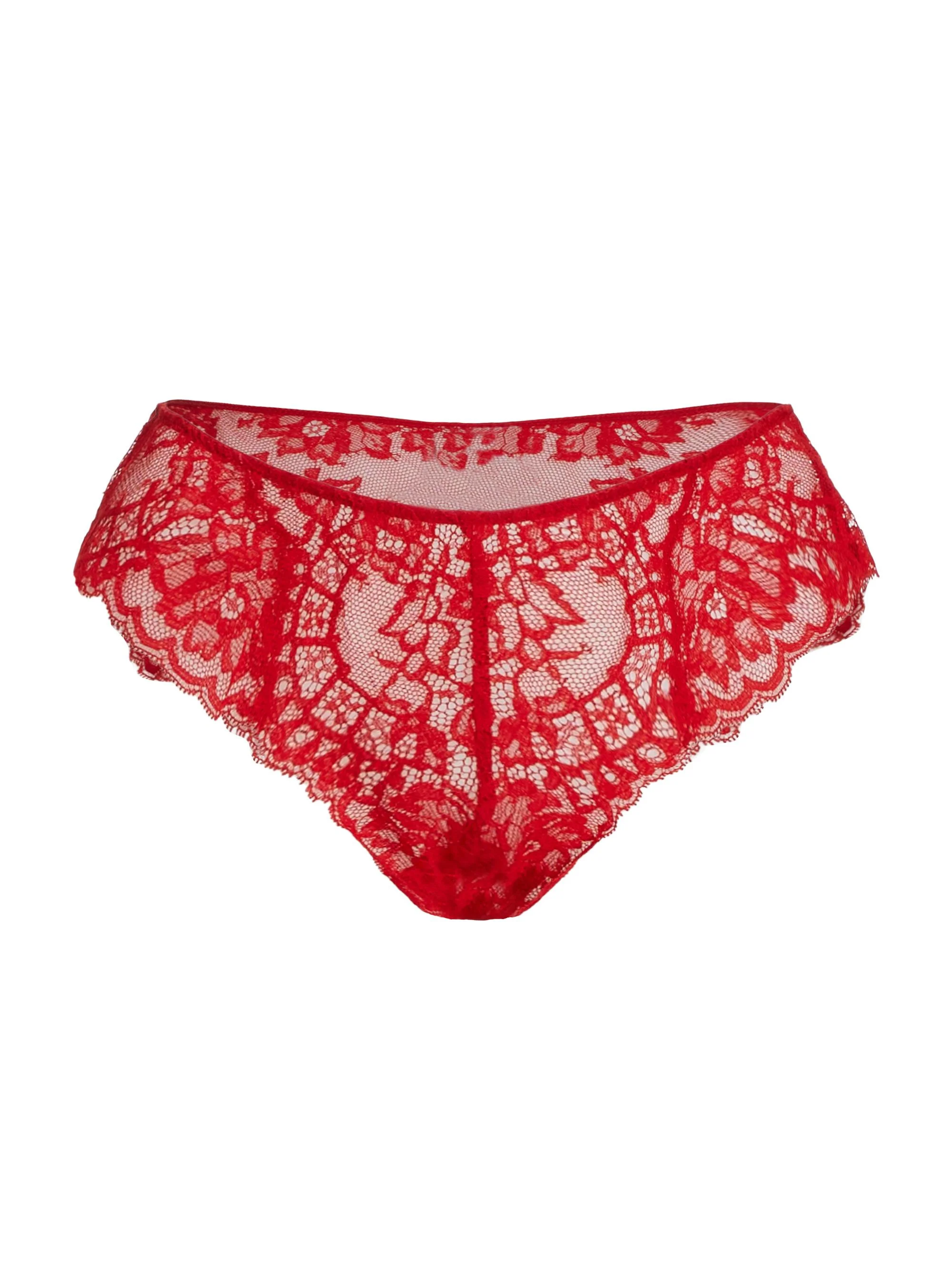 Women's Belle Fleur Lace Bikini Brief - Red - 1