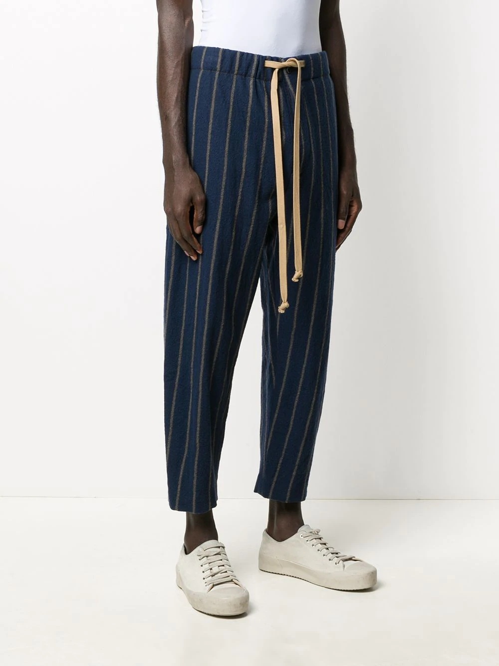 striped drawstring trousers - 3