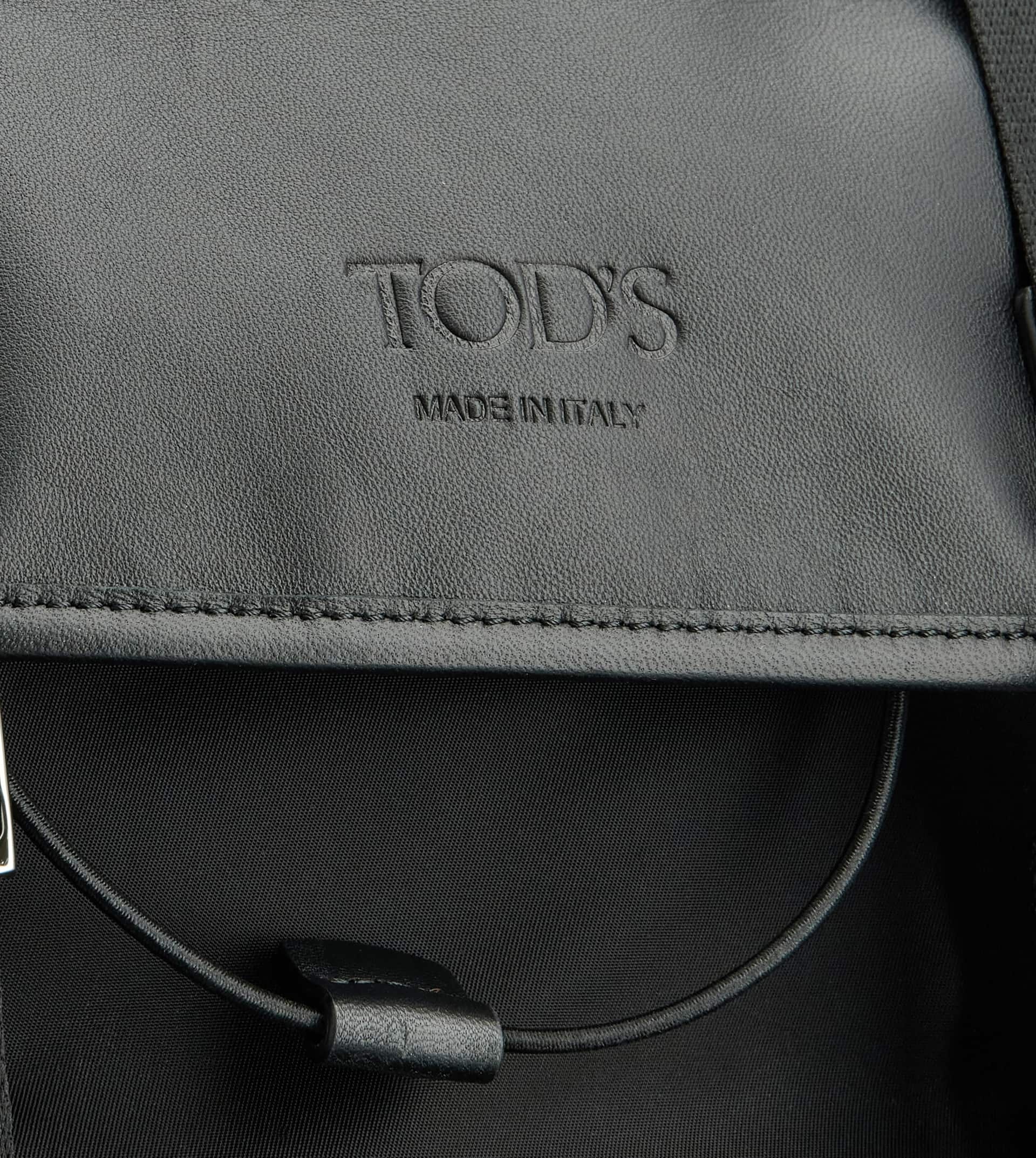 BACKPACK IN FABRIC AND LEATHER MEDIUM - BLACK - 5