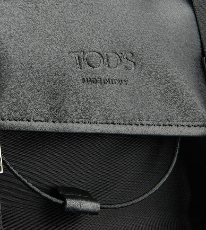 BACKPACK IN FABRIC AND LEATHER MEDIUM - BLACK 5