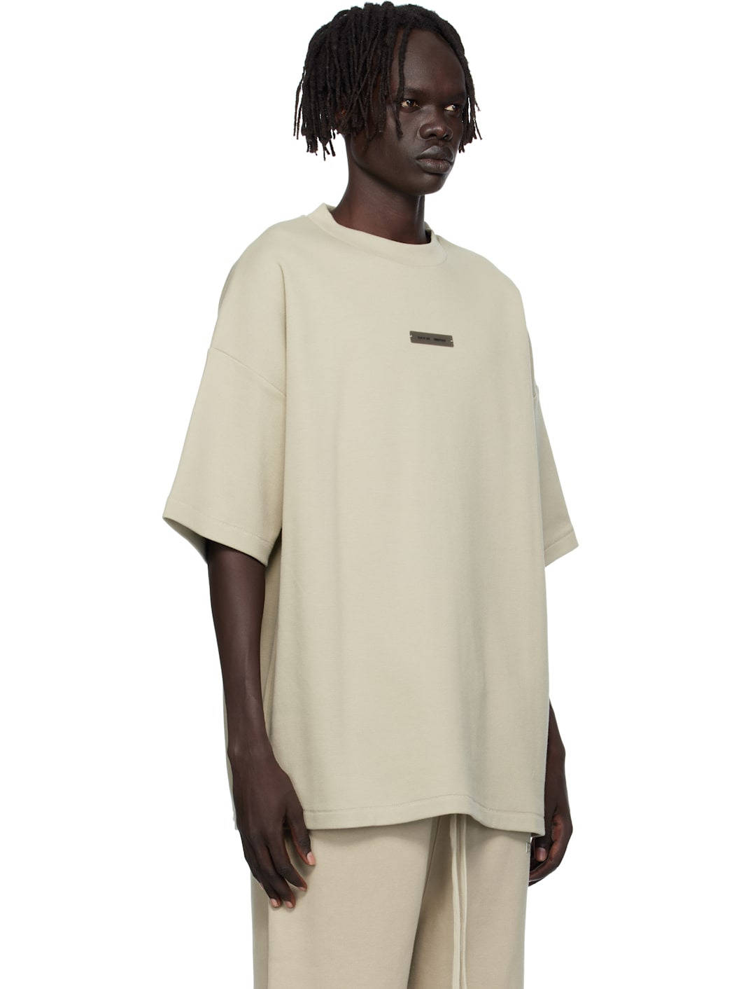 Taupe 90s Fit Piqué Crewneck T-shirt - 2