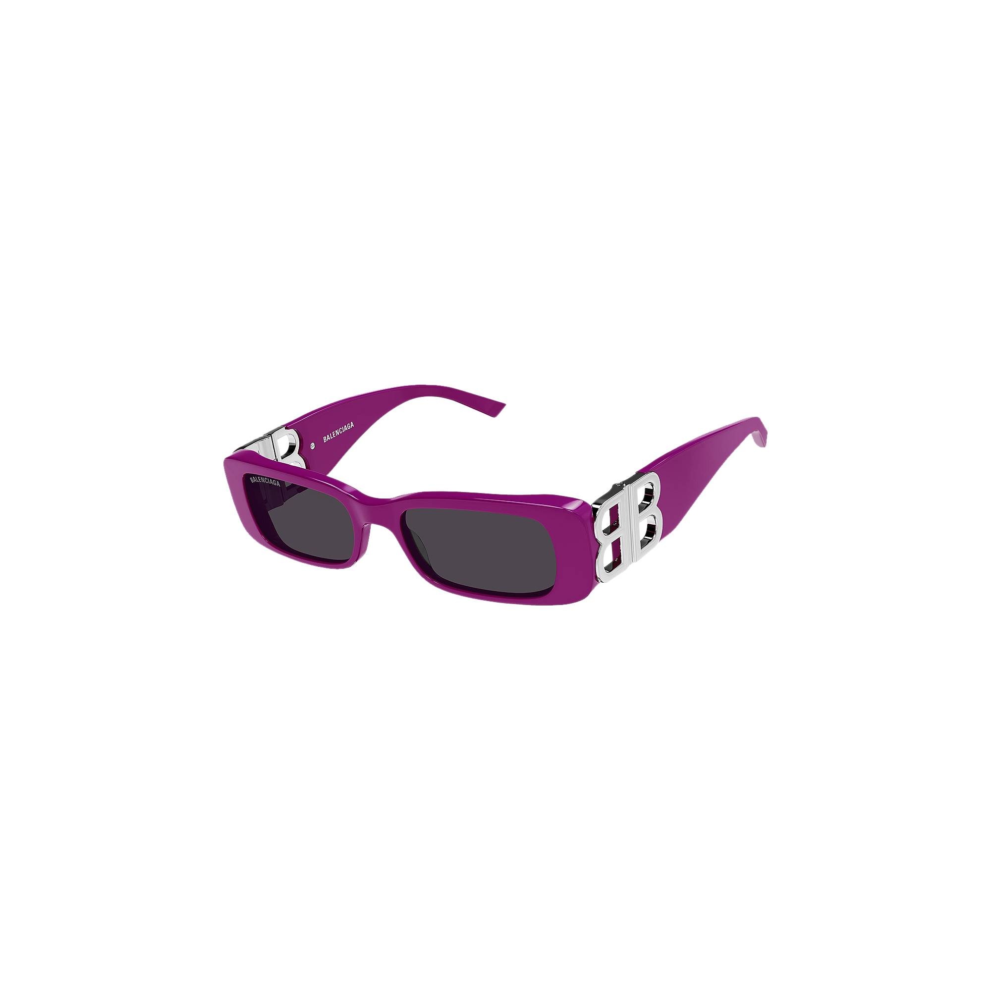 Balenciaga Rectangular Frame Sunglasses 'Fuchsia' - 2