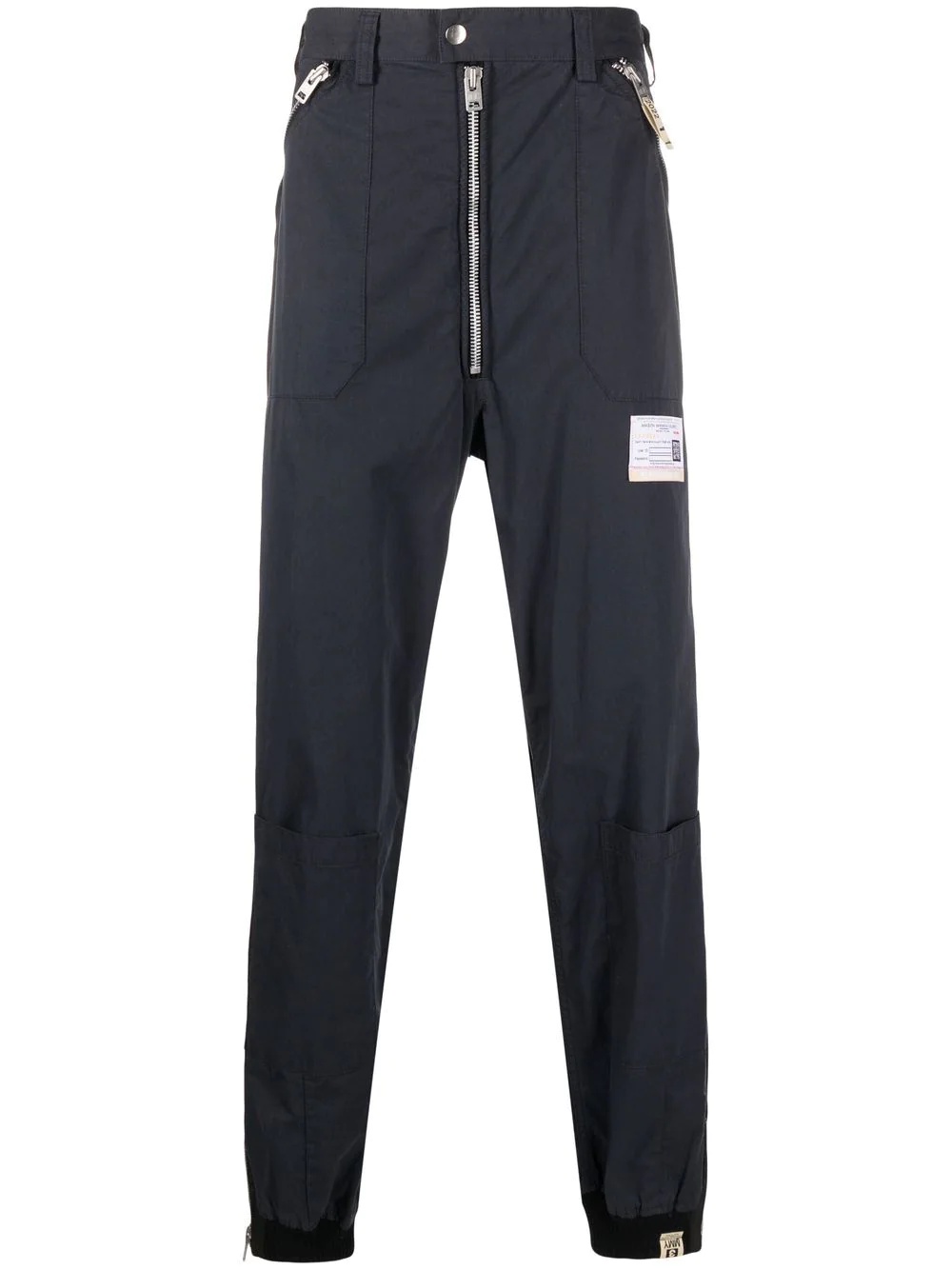 multi-pocket cotton straight-leg trousers - 1