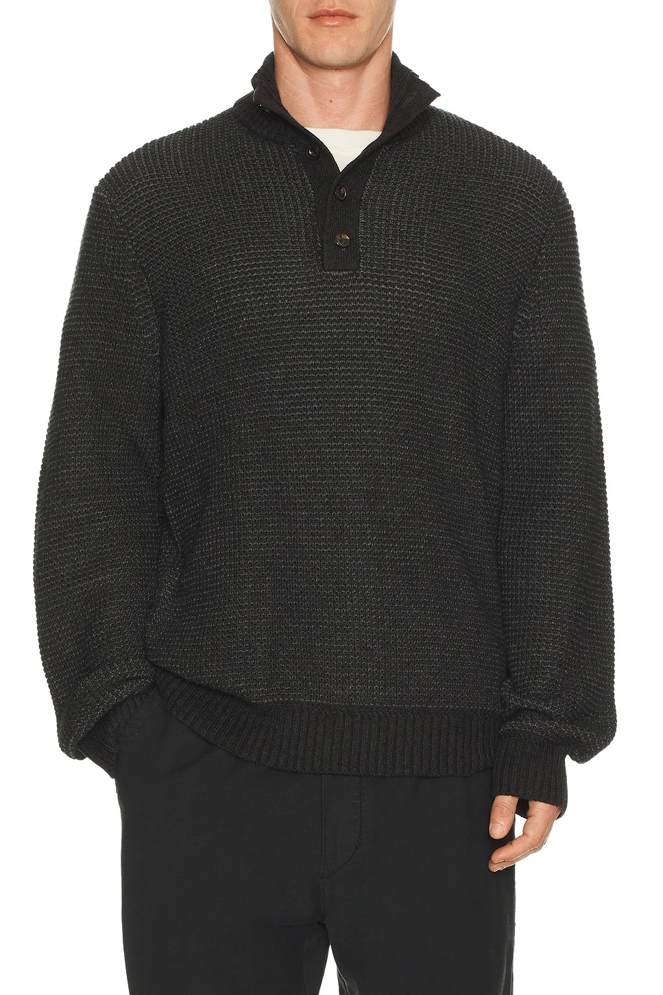 Quarter Button Sweater - 1