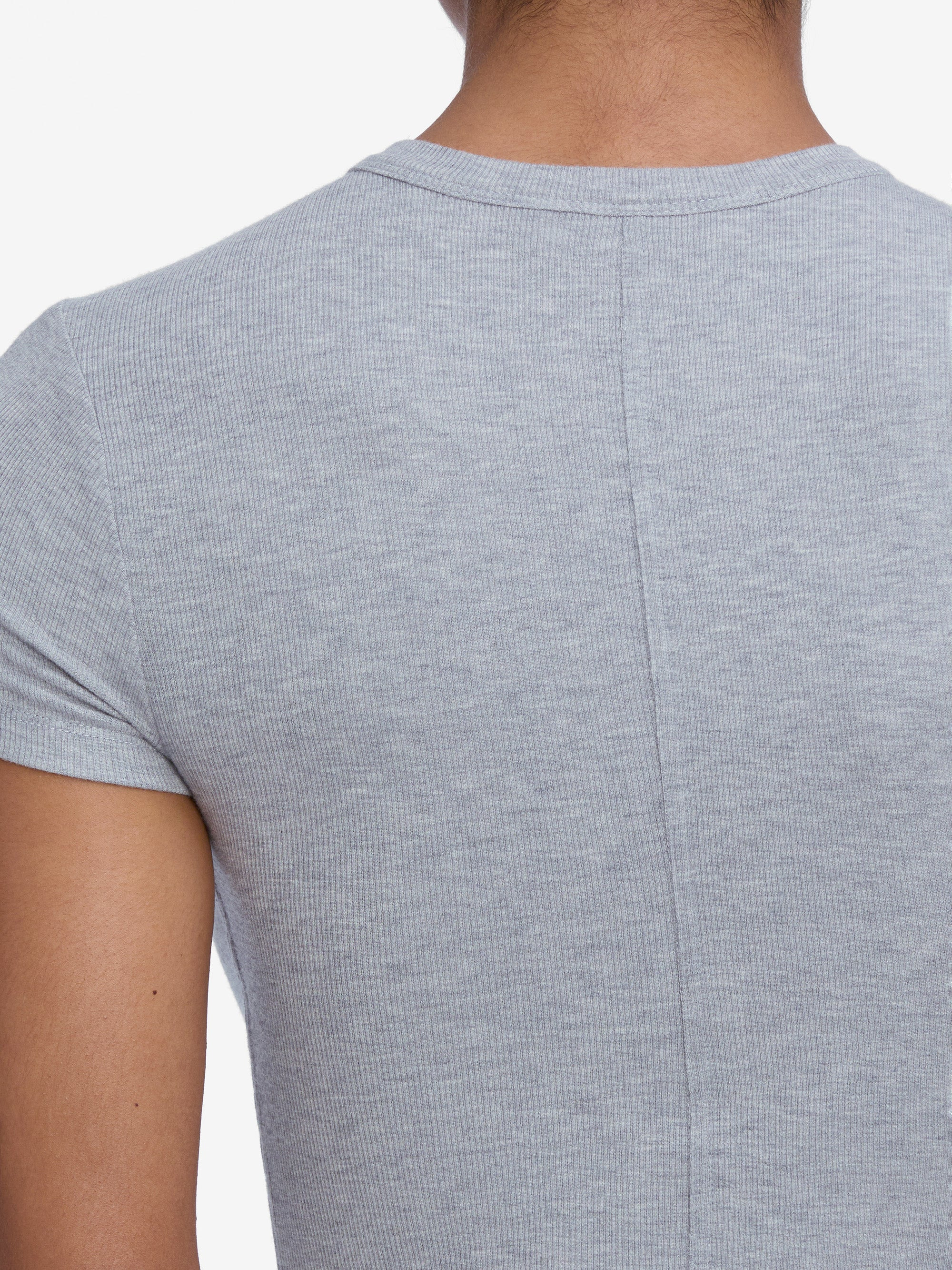 The Rib Baby Tee in Heather Grey - 4