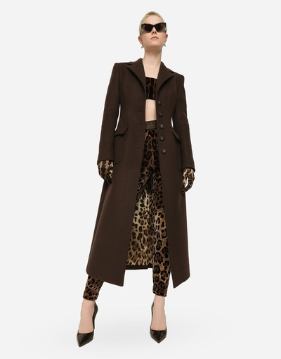 Dolce & Gabbana Chenille leggings with jacquard leopard design outlook