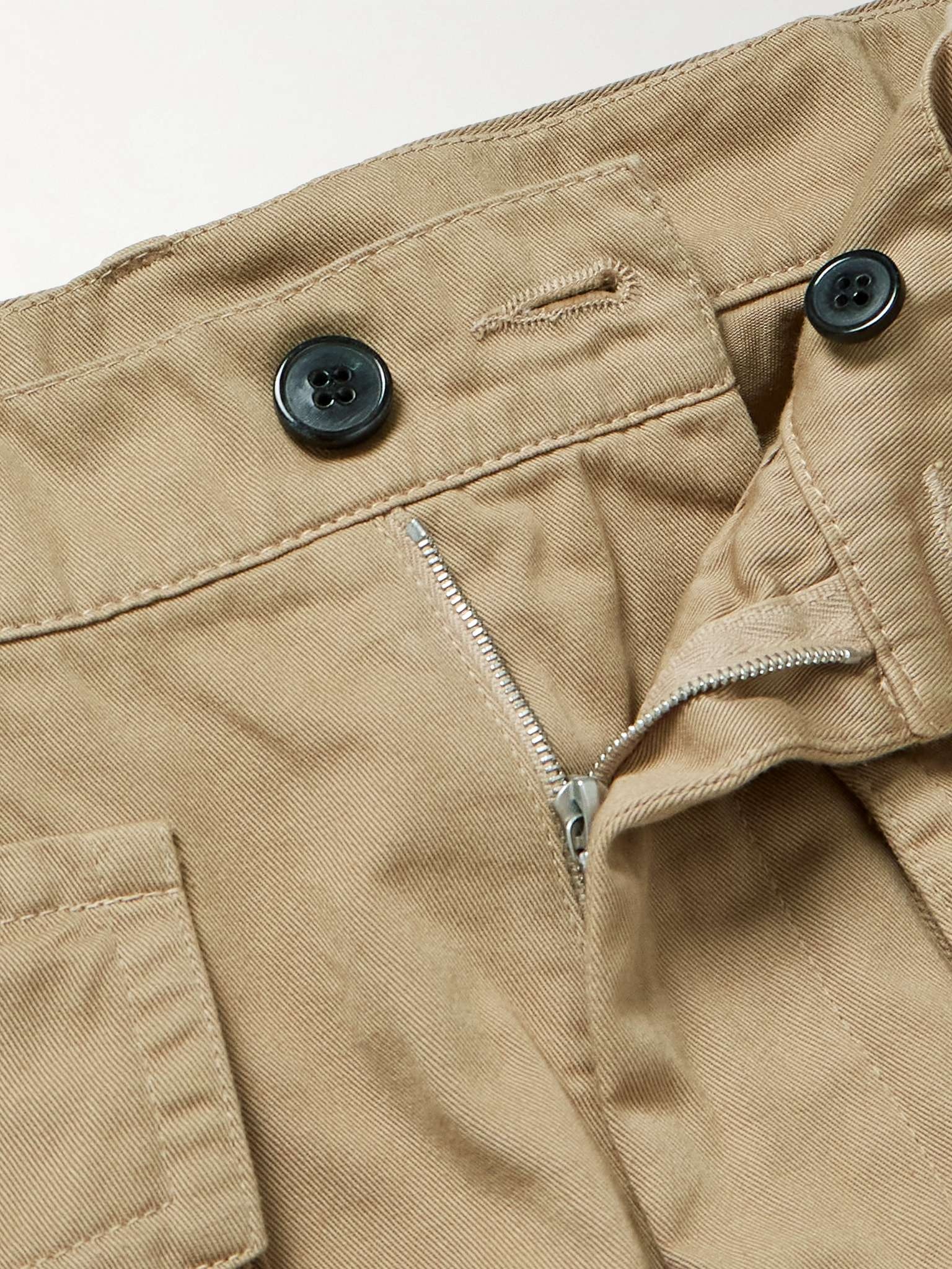 Straight-Leg Belted Frayed Cotton-Gabardine Cargo Shorts - 3