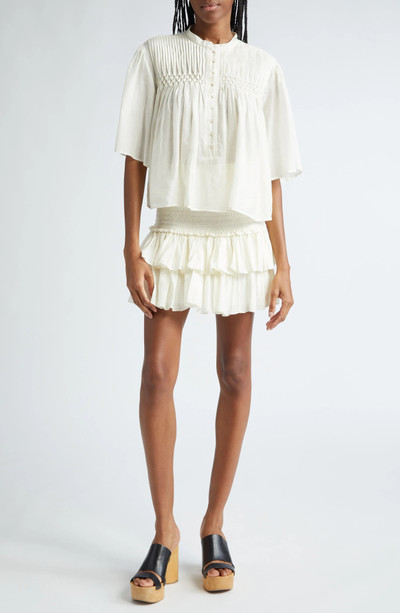 Isabel Marant Étoile Naomi Tiered Cotton Blend Miniskirt outlook