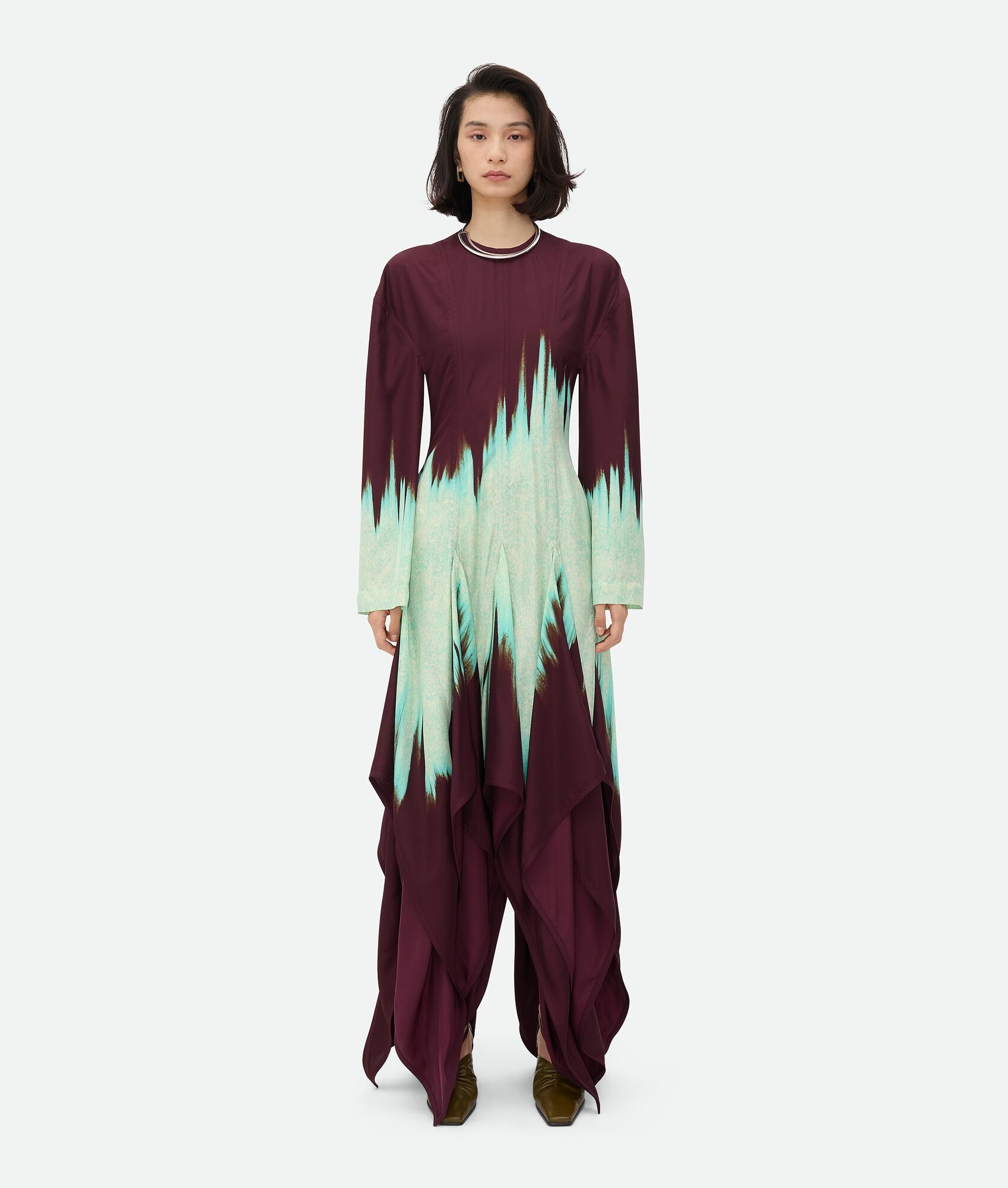 Viscose Degrade Petal Print Dress - 4