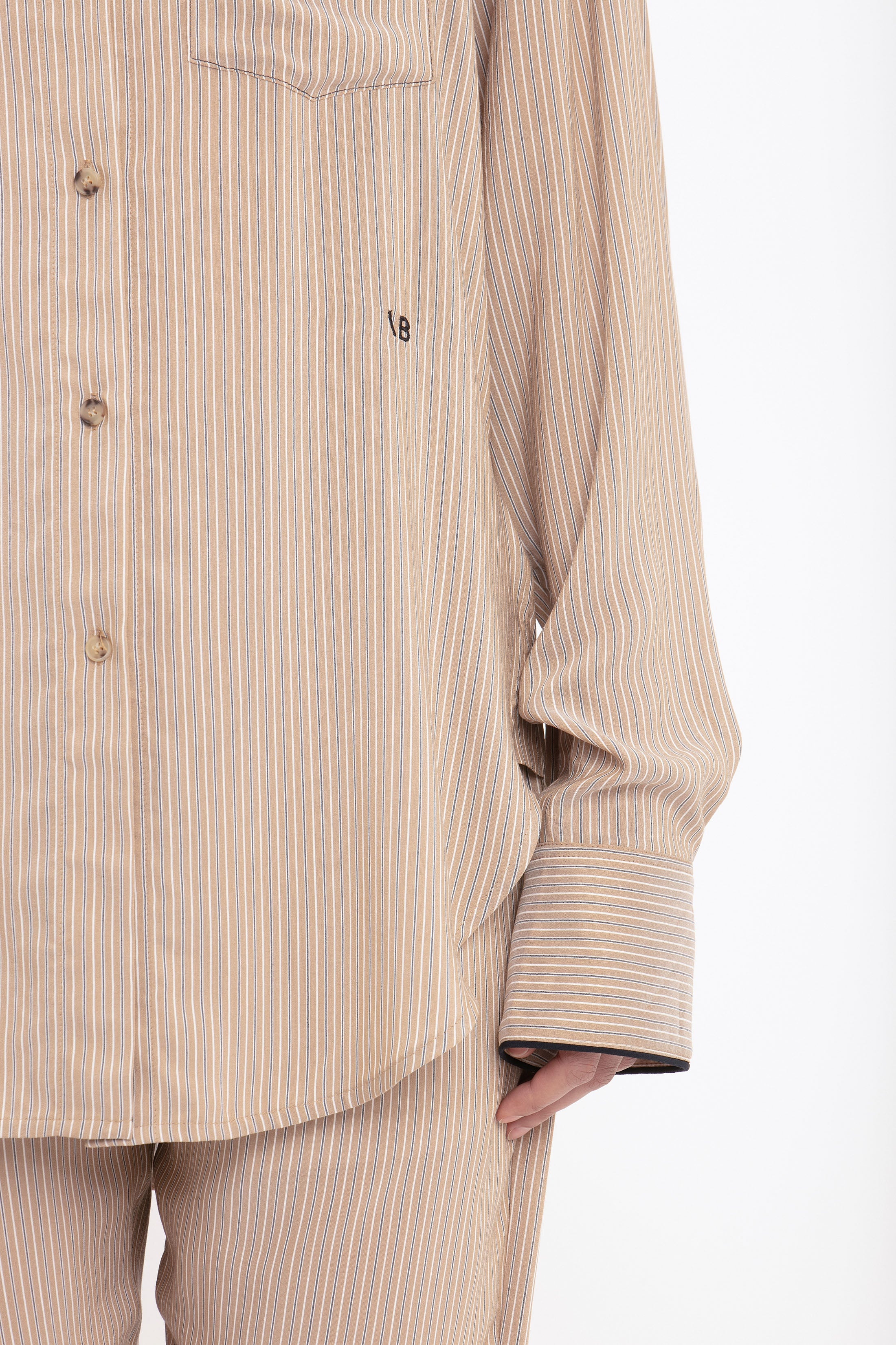 Piping Detail Pyjama Shirt In Tobacco-Midnight - 5