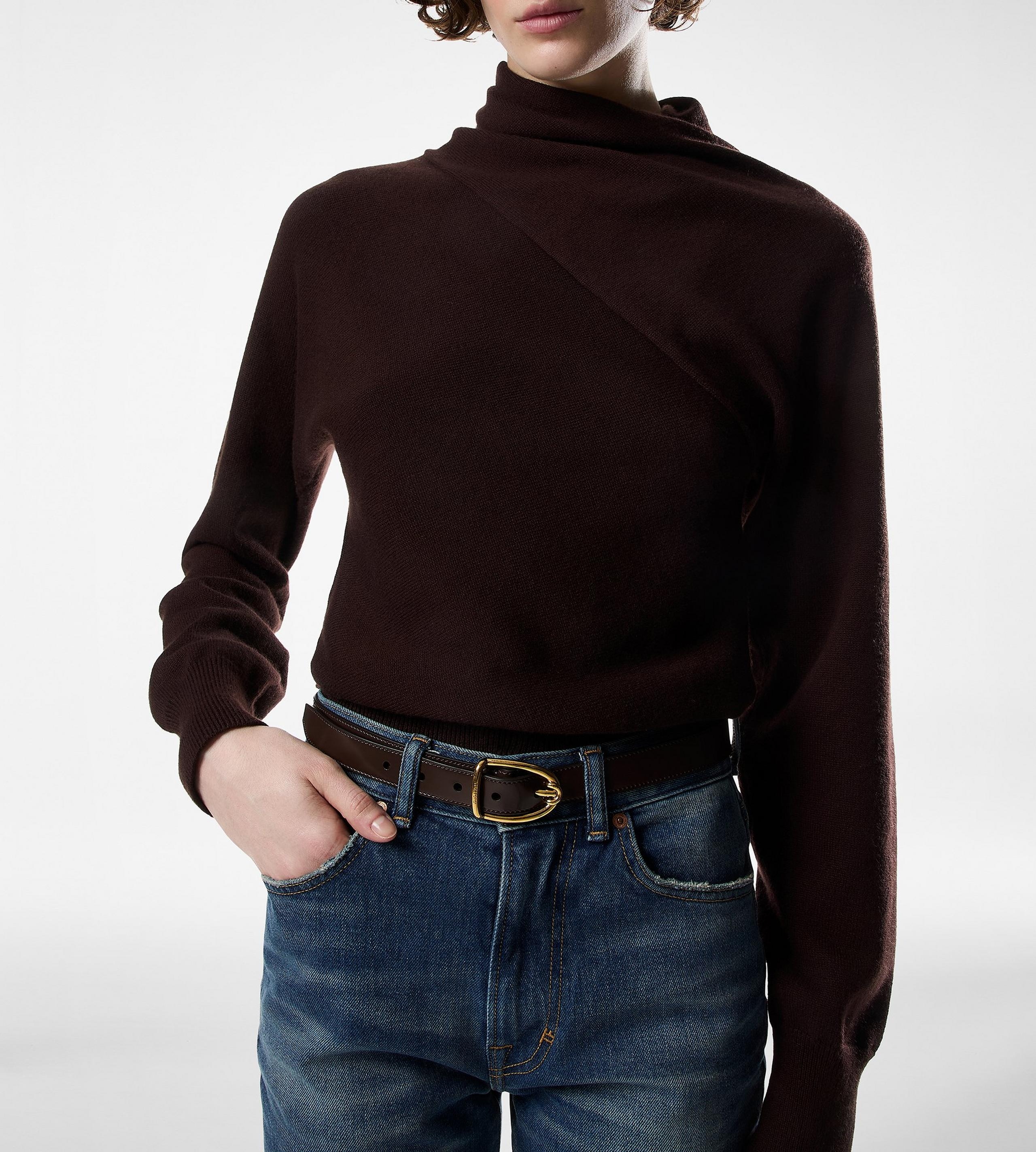 SMOOTH LEATHER ANGLED BUCKLE BELT - 3