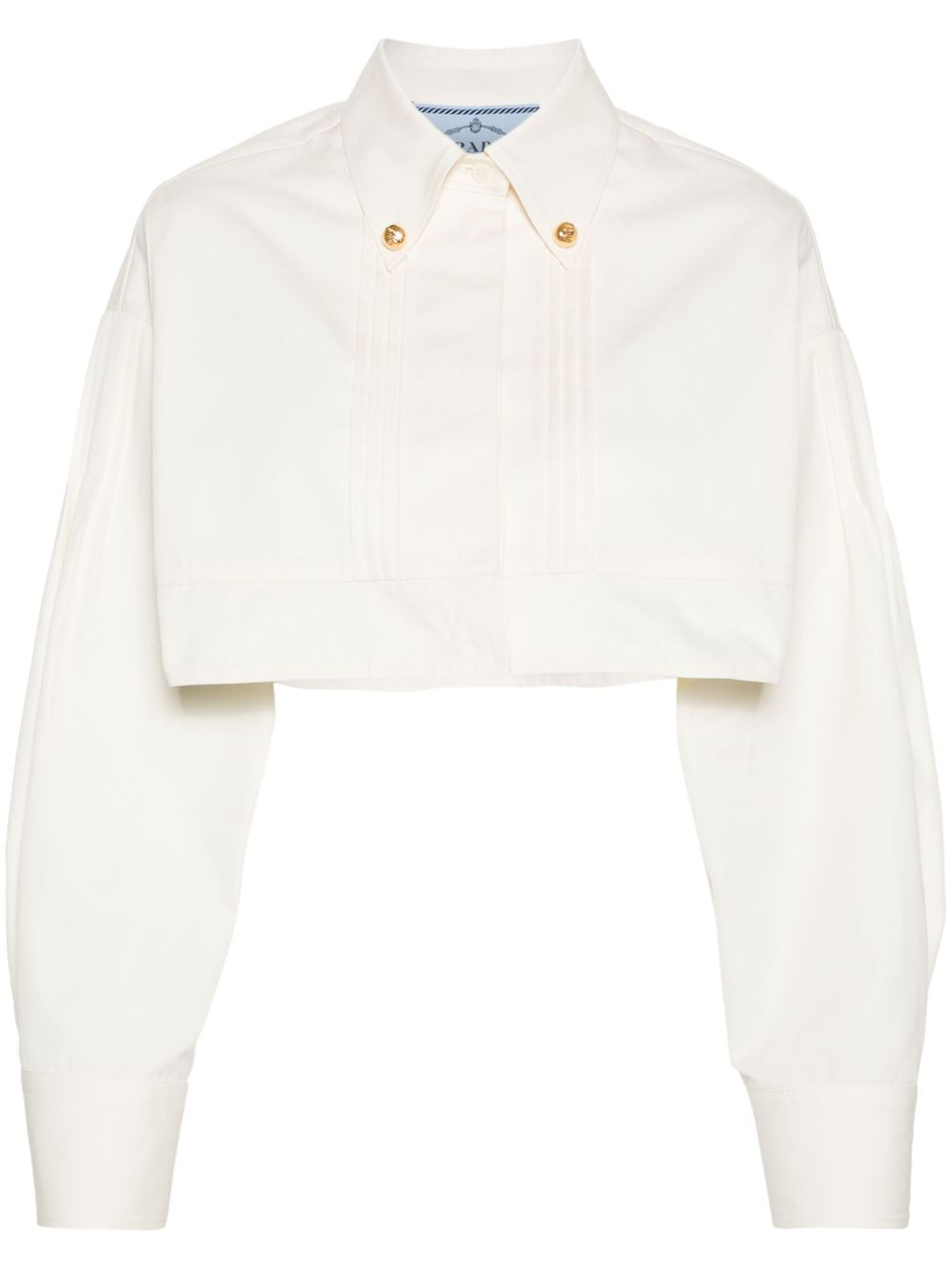 pintuck-detail cropped jacket - 1