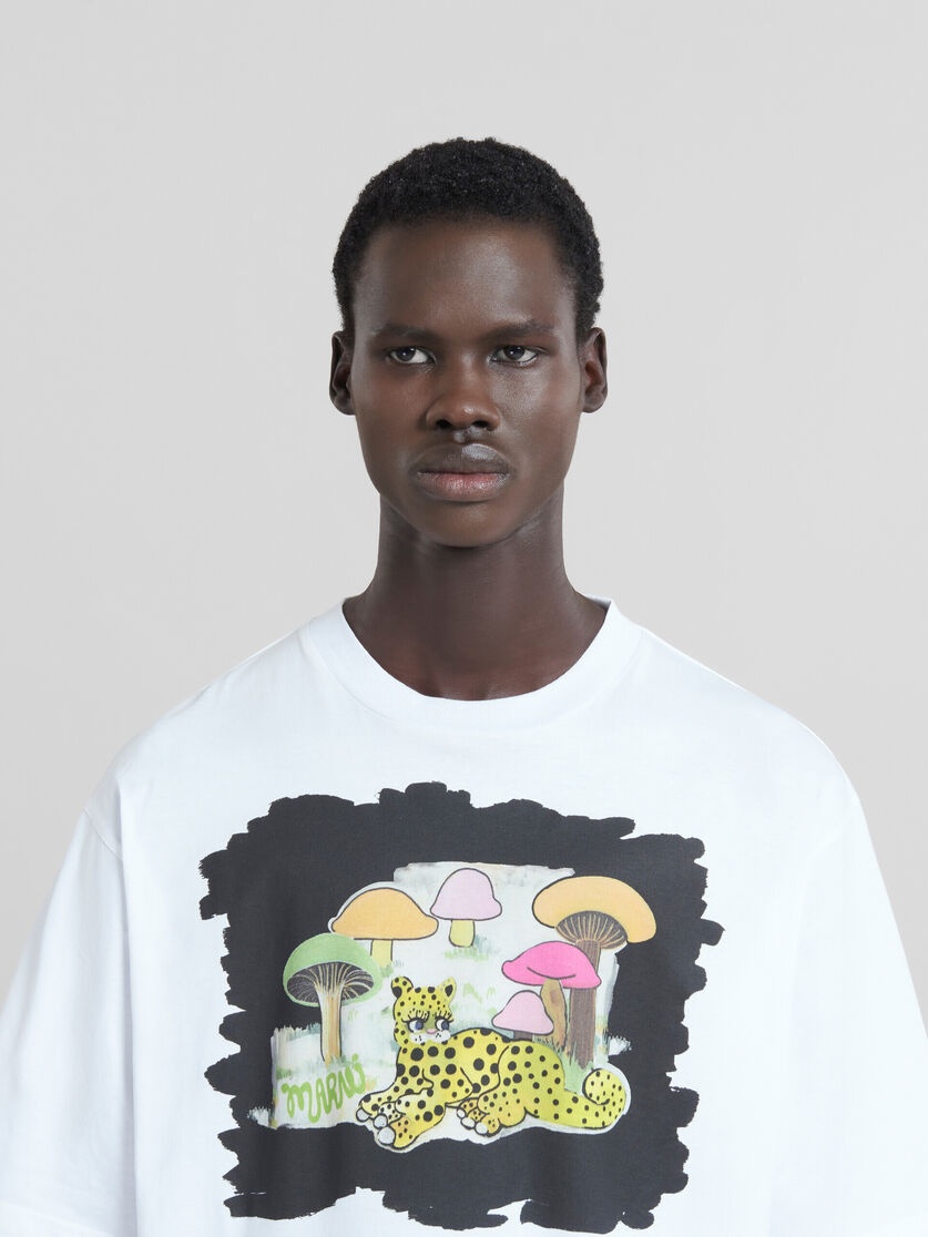 WHITE ORGANIC JERSEY RELAXED-FIT T-SHIRT WITH PRINT - 4