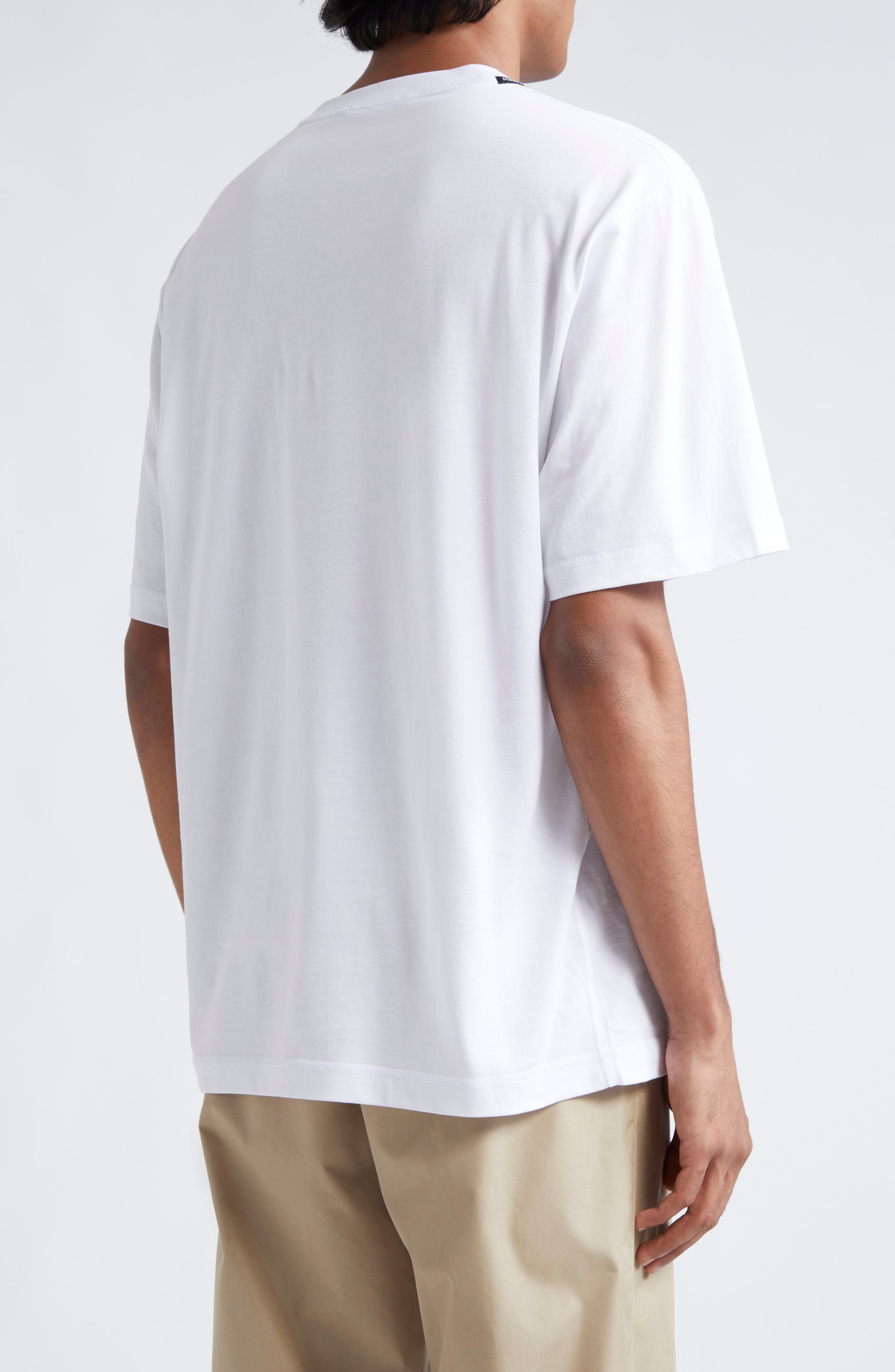 Dolce&Gabbana Logo Crest Cotton Jersey Crewneck T-Shirt in W0800 Bianco Ottico at Nordstrom - 2