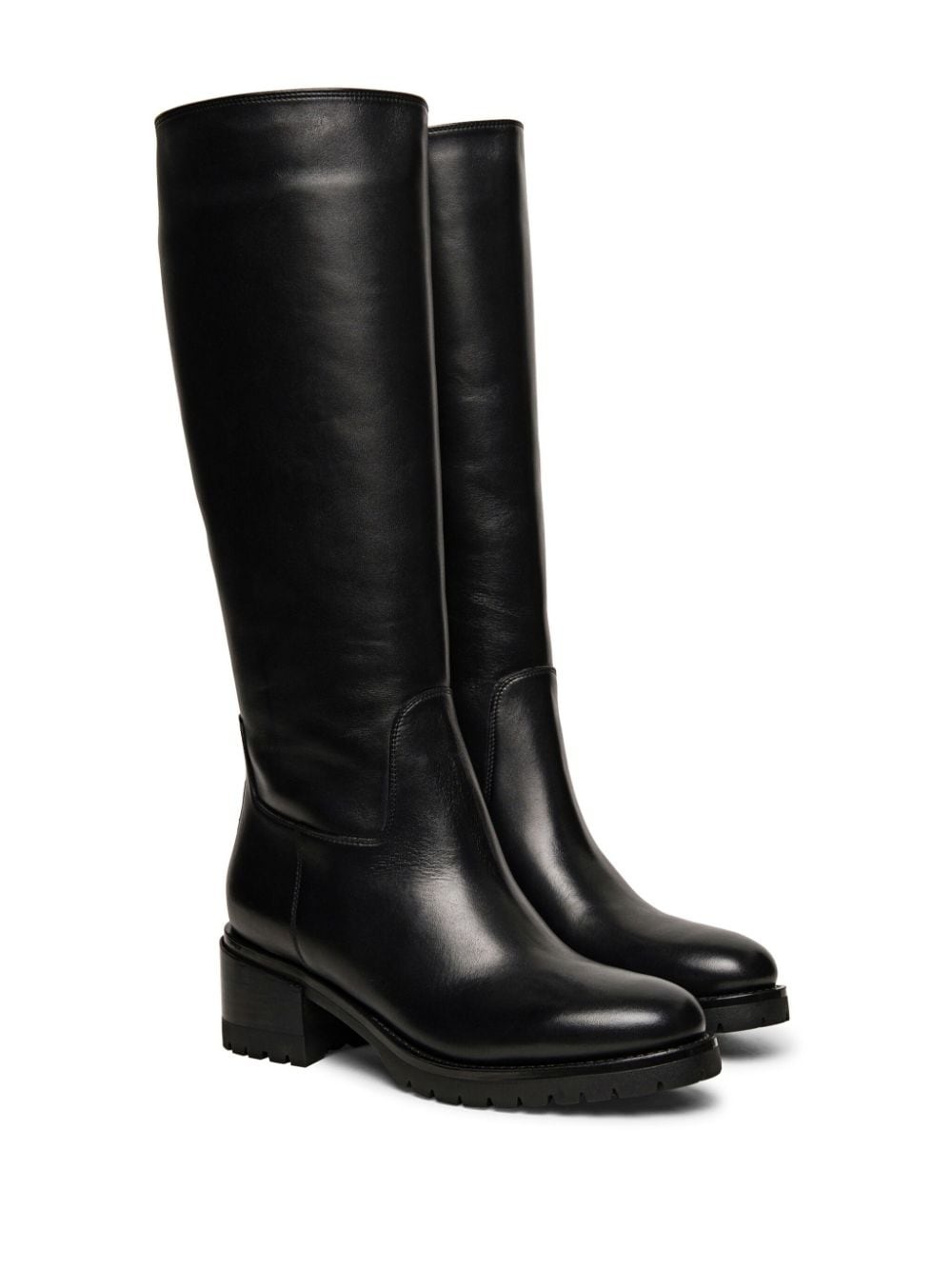 knee-length leather boots - 2