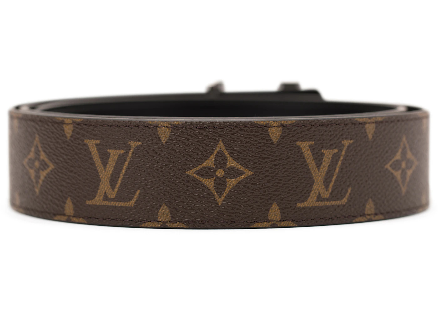 Louis Vuitton LV Initiales Silver Buckle Belt Monogram 40mm Brown/Black - 2