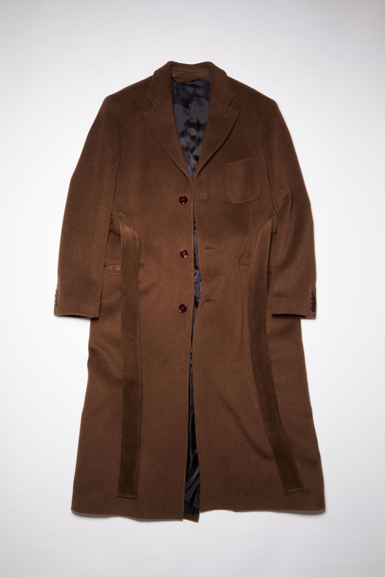 Long tailored coat - Pecan brown - 5