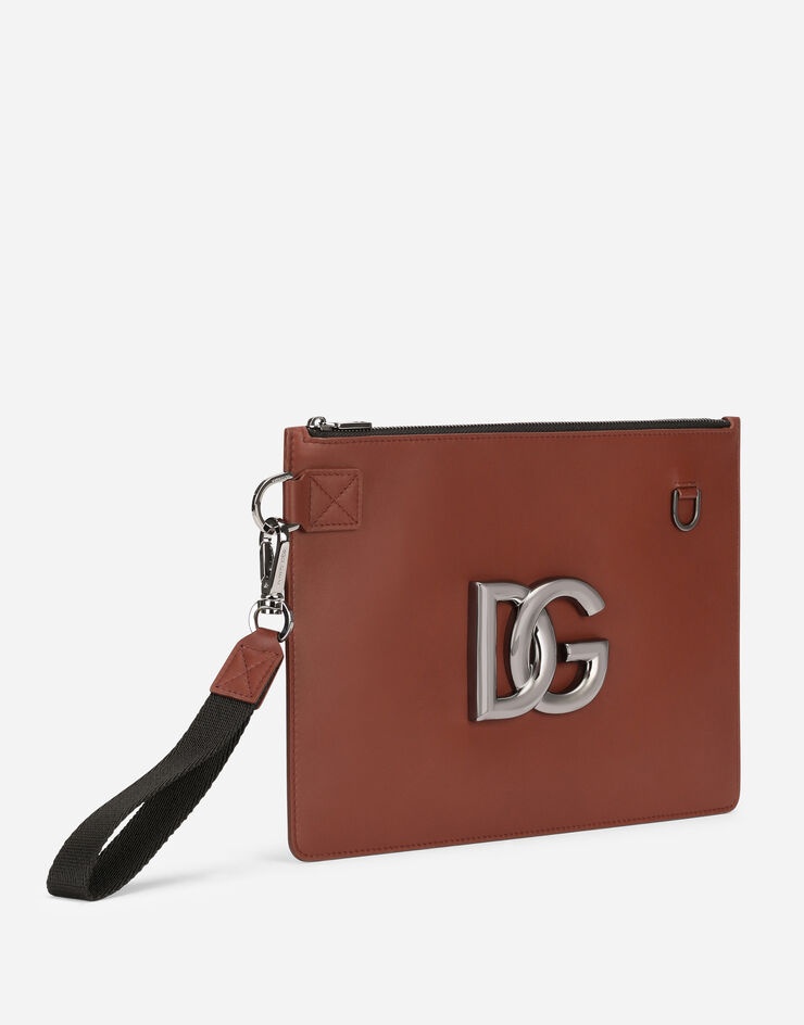 Flat calfskin toiletry bag with DG logo - 3