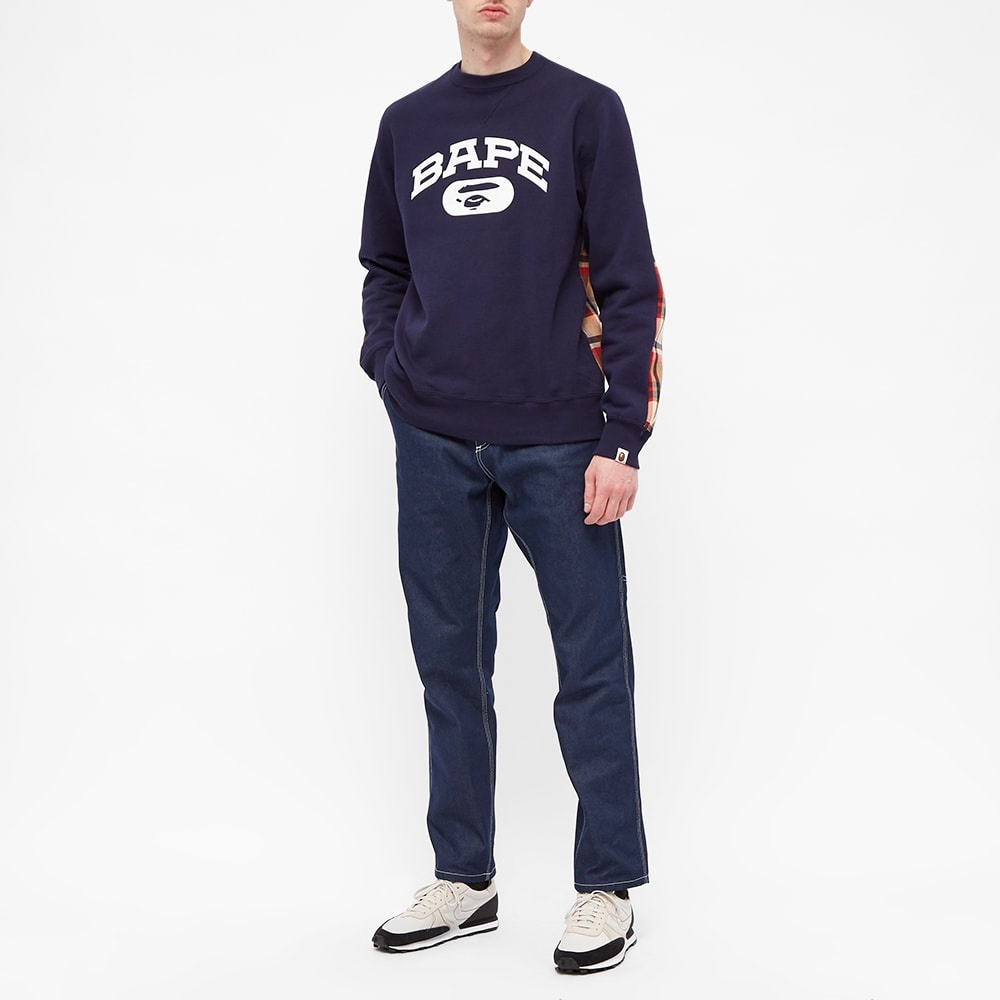 A Bathing Ape Bape Check Crew Sweat - 6