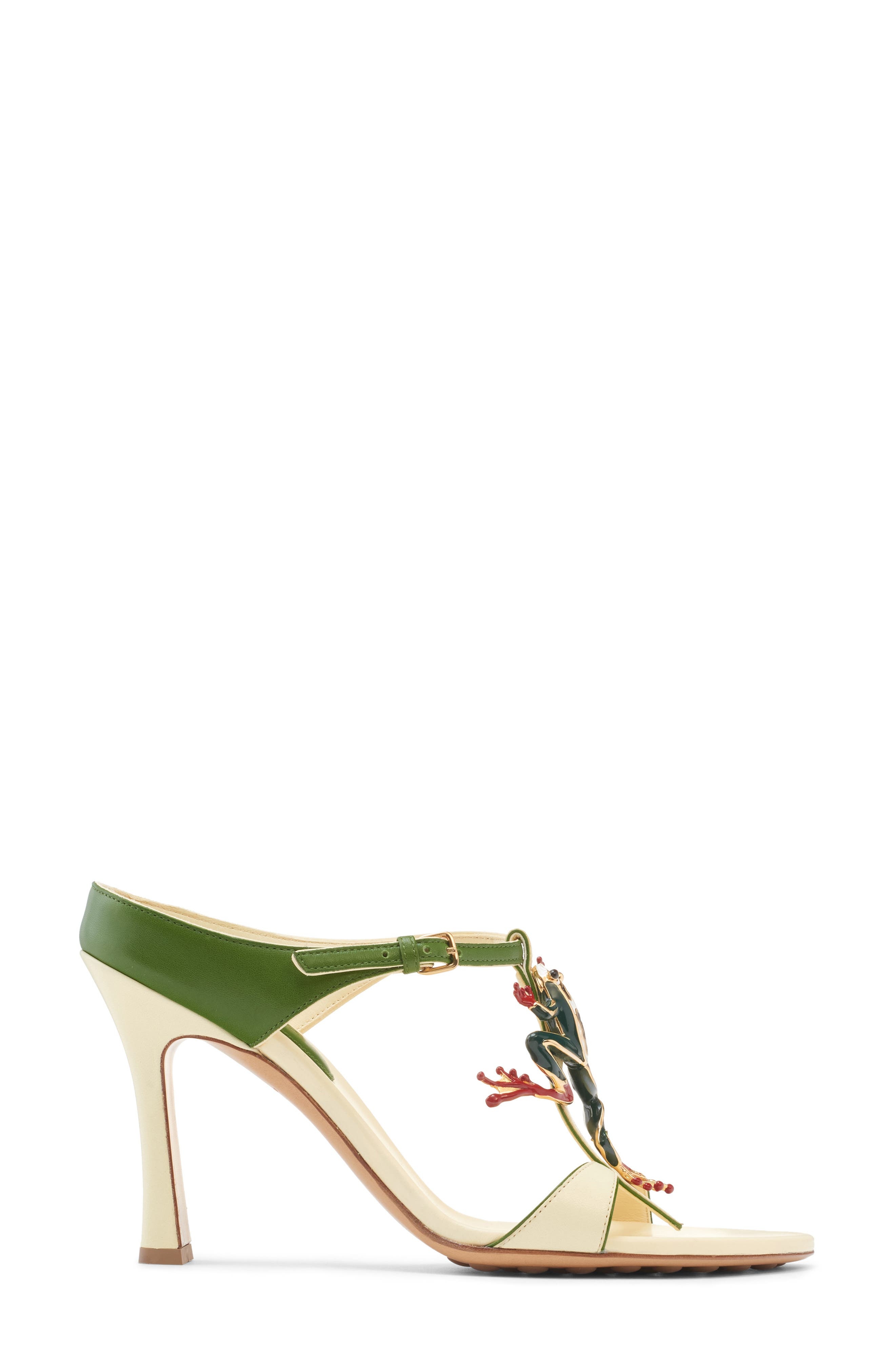 Bottega Veneta Mismatched Frog Strappy Sandal in 7187 Camomile/Avocado at Nordstrom - 4