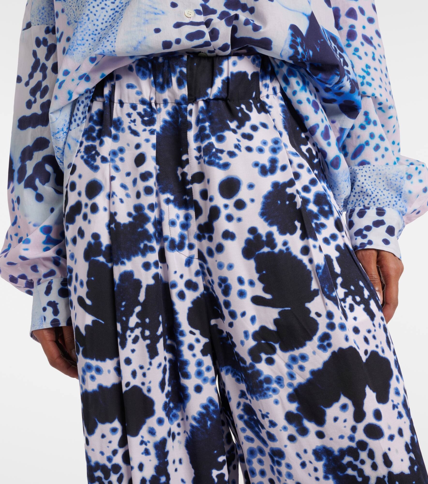 Printed high-rise wide-leg pants - 4