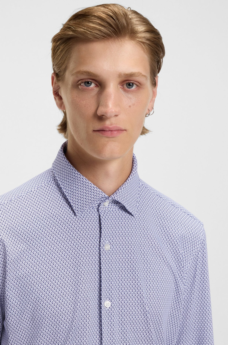 SLIM-FIT SHIRT IN PRINTED STRETCH JERSEY 3