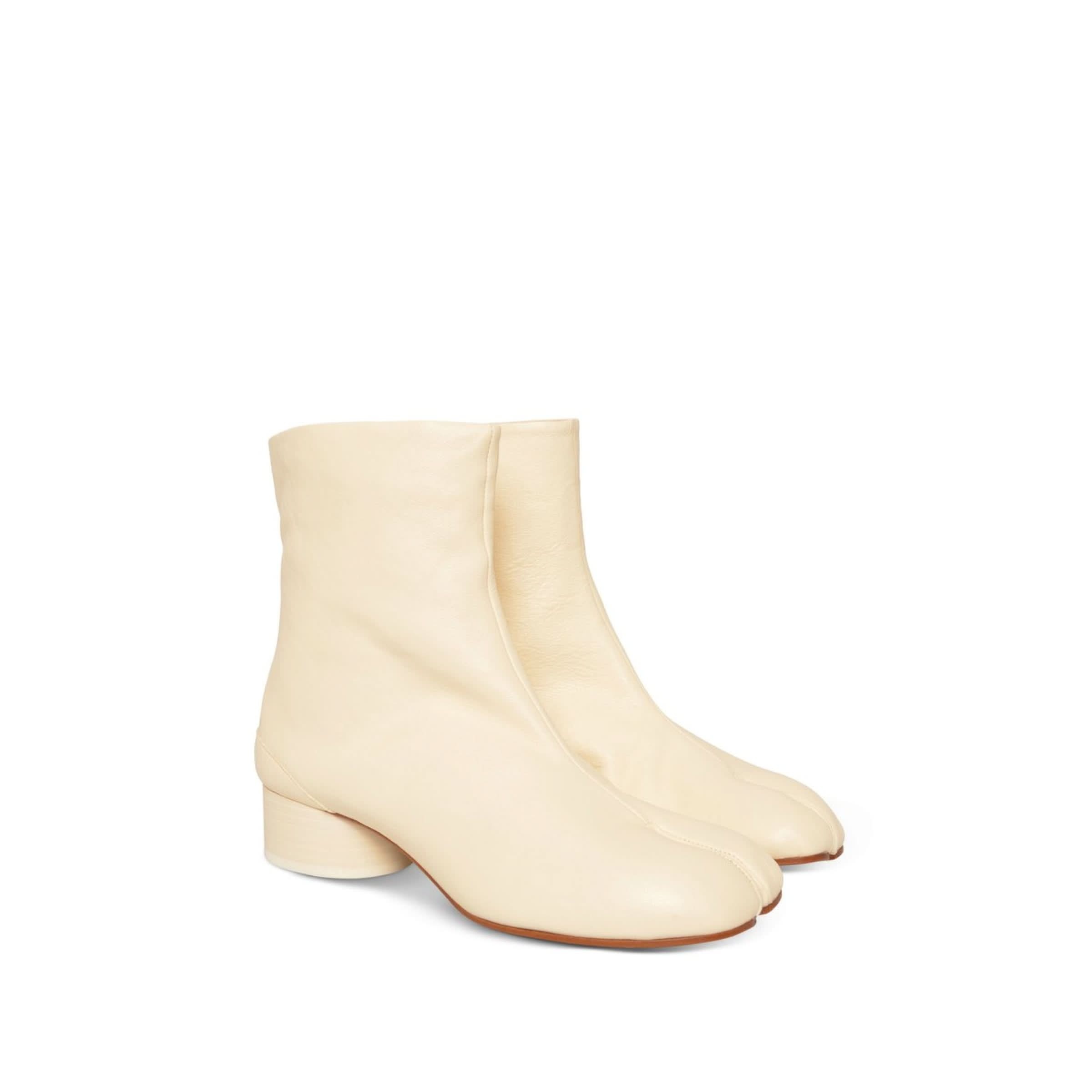 Tabi Ankle Boots 3cm Heel in White - 2