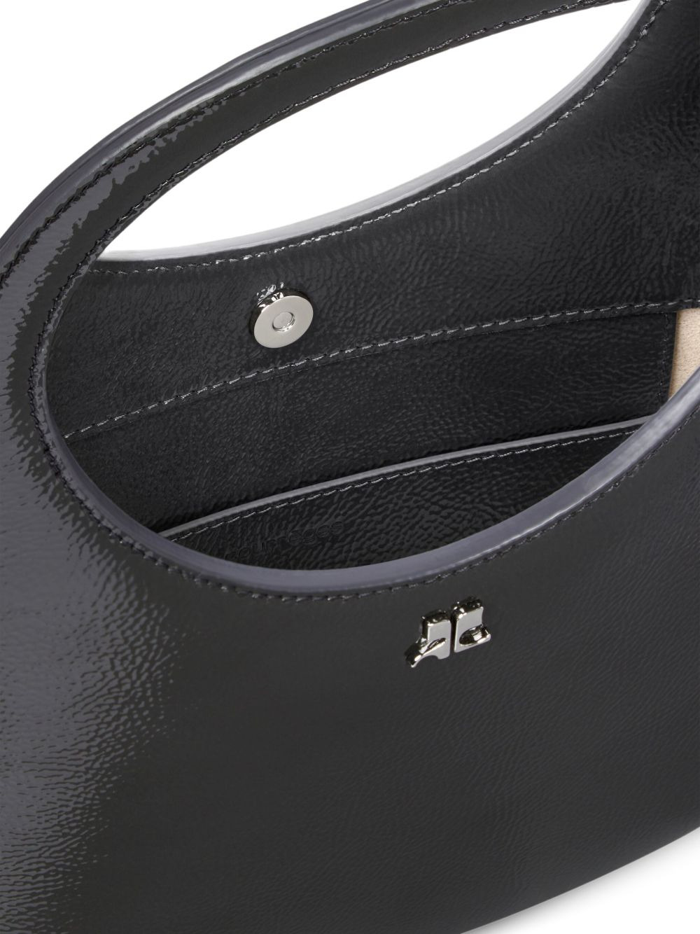 leather curved handbag - 4