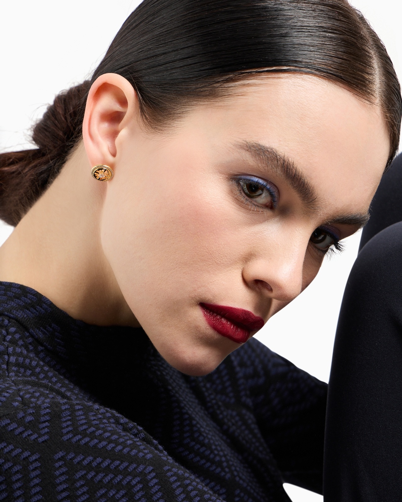 GOLD-TONE STERLING SILVER STUD EARRINGS - 2