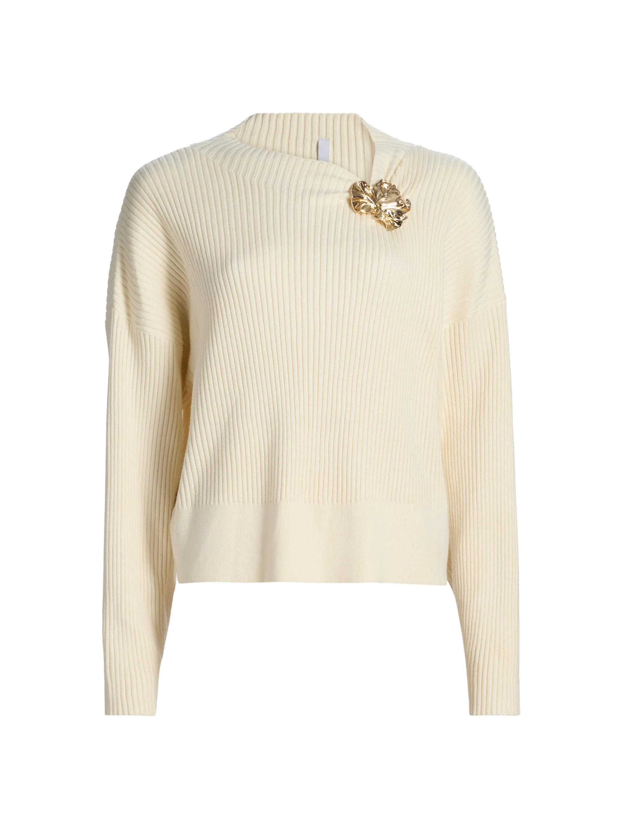 Women's Westie Floral-Detail Knit Sweater - Pearl - 1